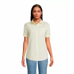 Lands' End Women's Wrinkle Free No Iron Favorite Short Sleeve Shirt