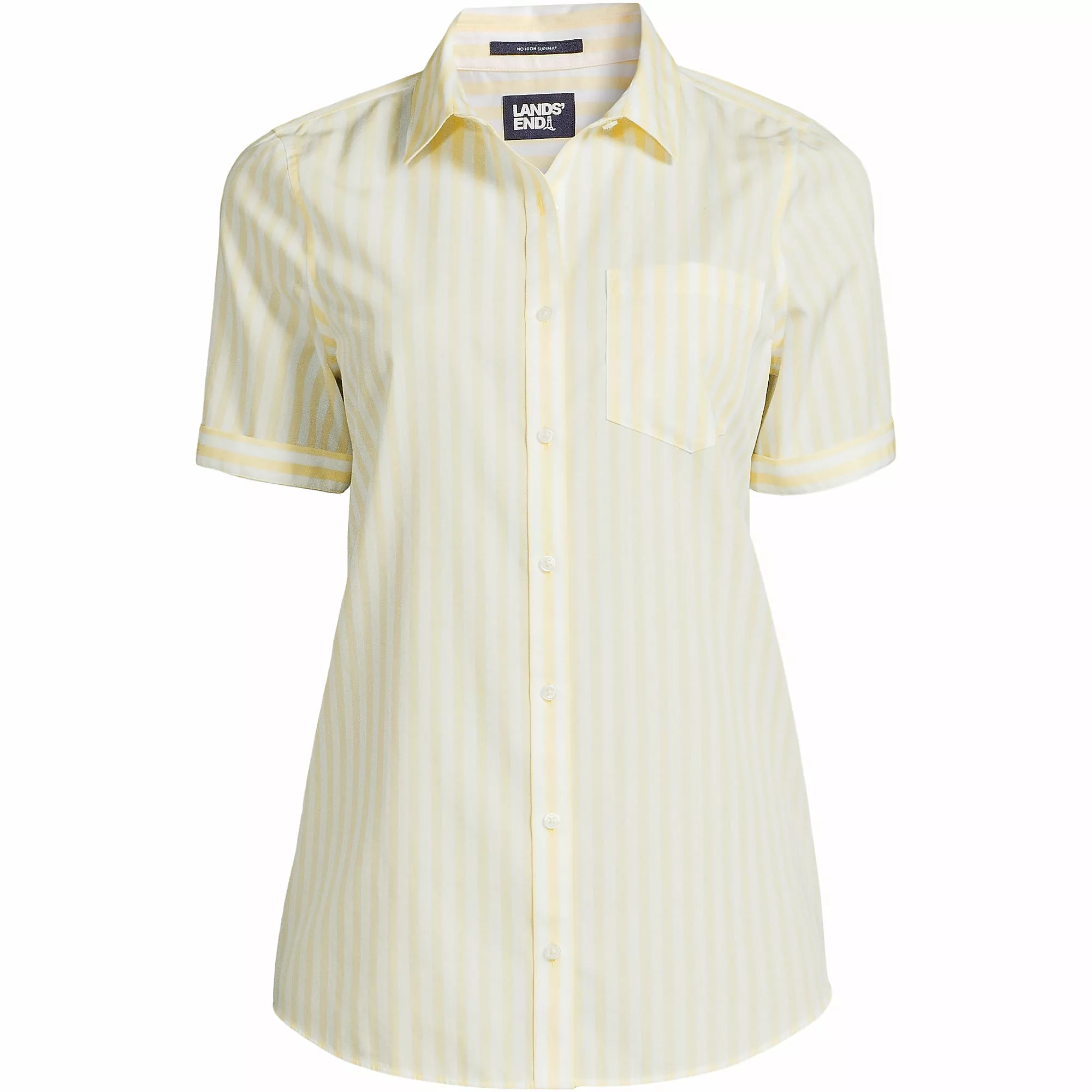 Lands' End Women's Plus Size Wrinkle Free No Iron Favorite Short Sleeve Shirt - Image 5