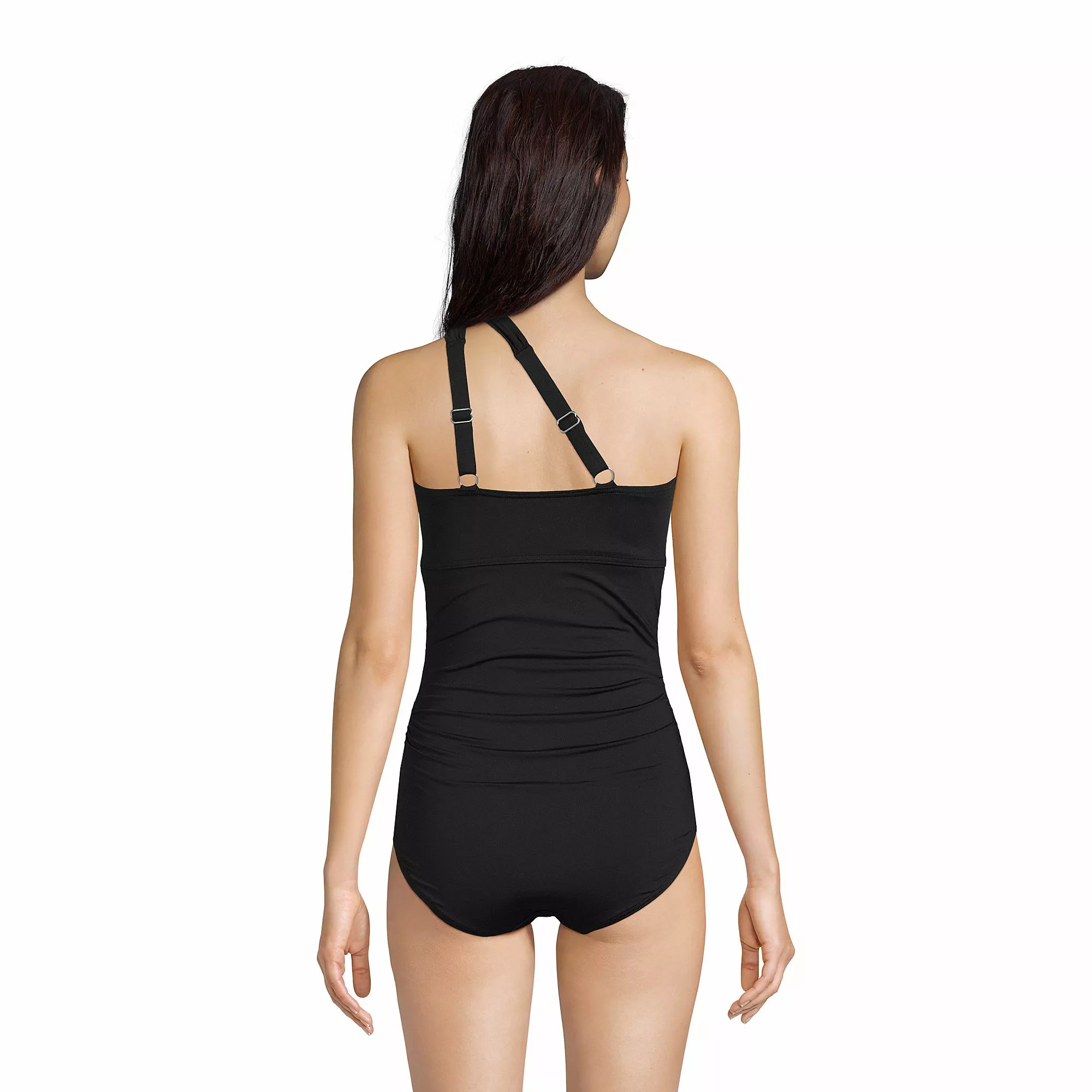 Lands' End Women's Chlorine Resistant High Neck To One Shoulder Multi Way One Piece Swimsuit - Image 6