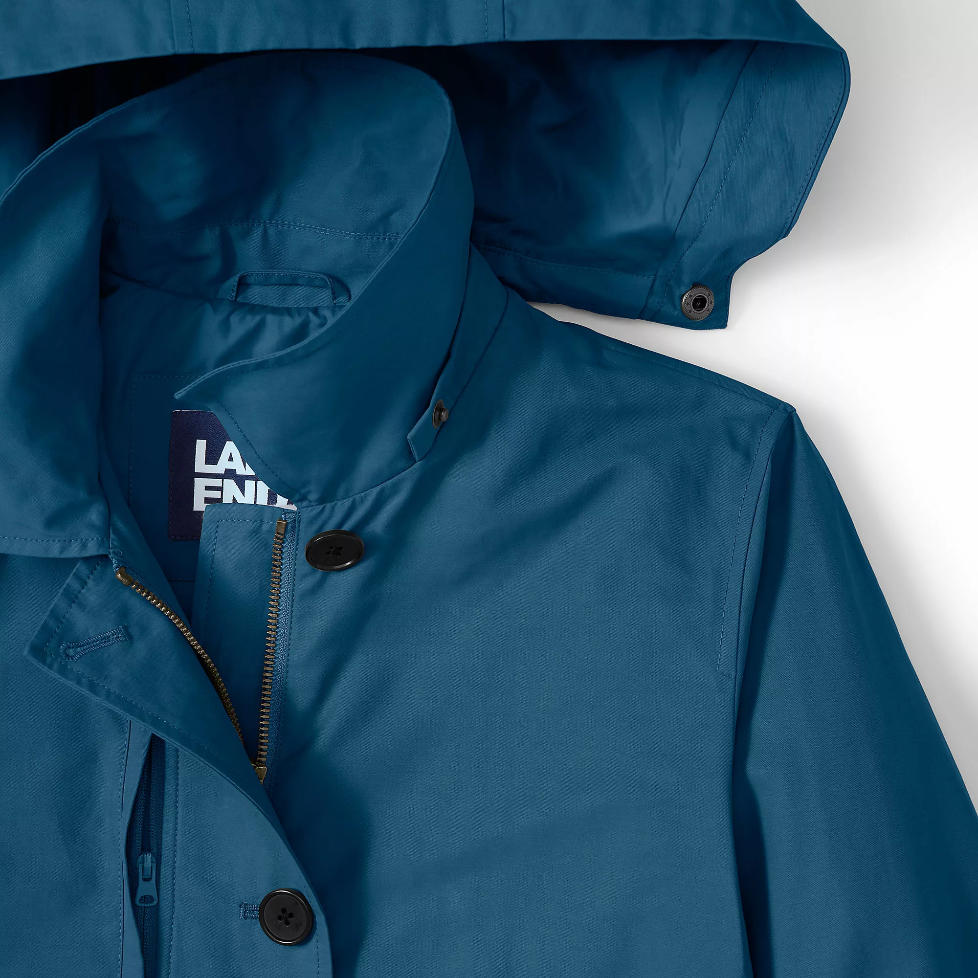 Lands' End Women's Waxed Cotton Trench Coat - Image 9