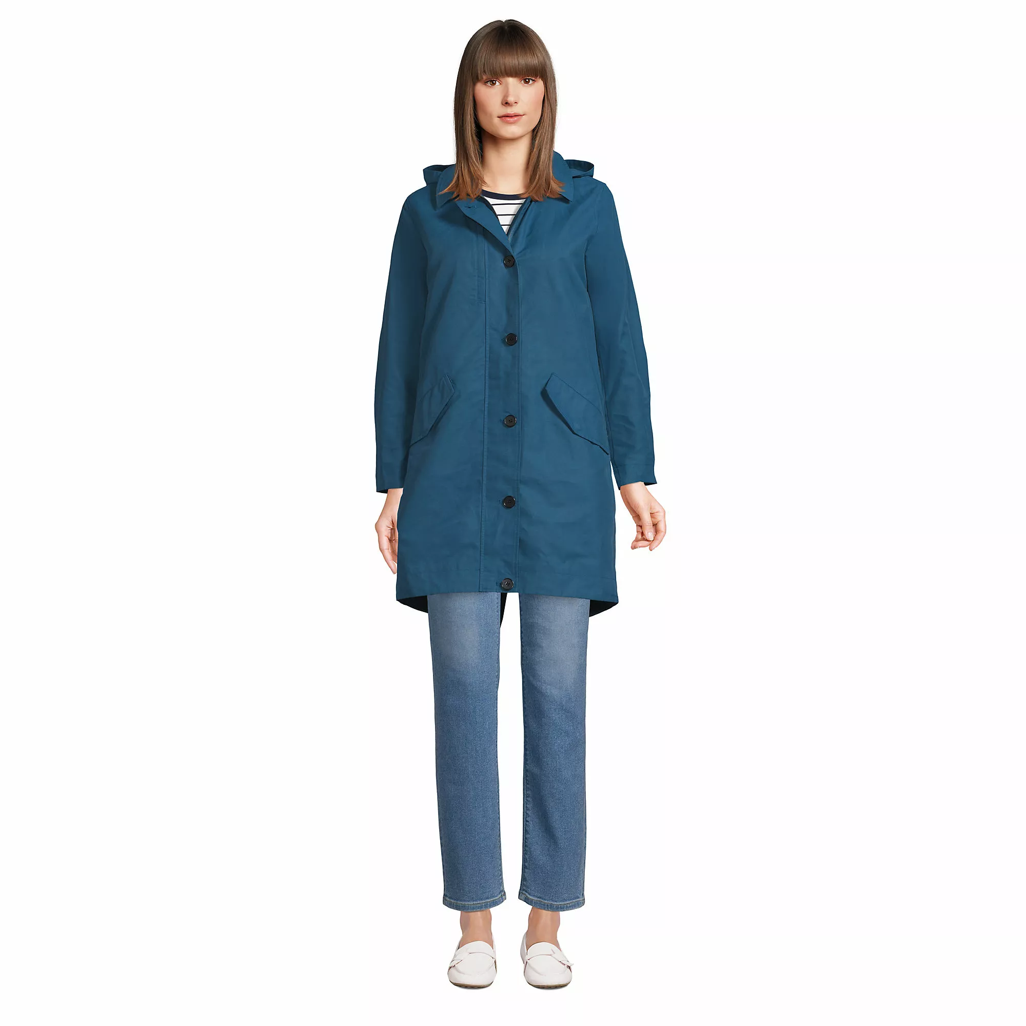 Lands' End Women's Waxed Cotton Trench Coat