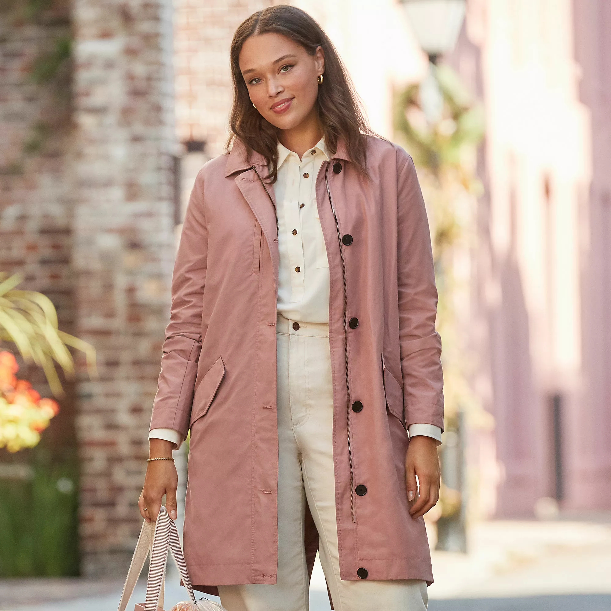 Lands' End Women's Waxed Cotton Trench Coat - Image 10