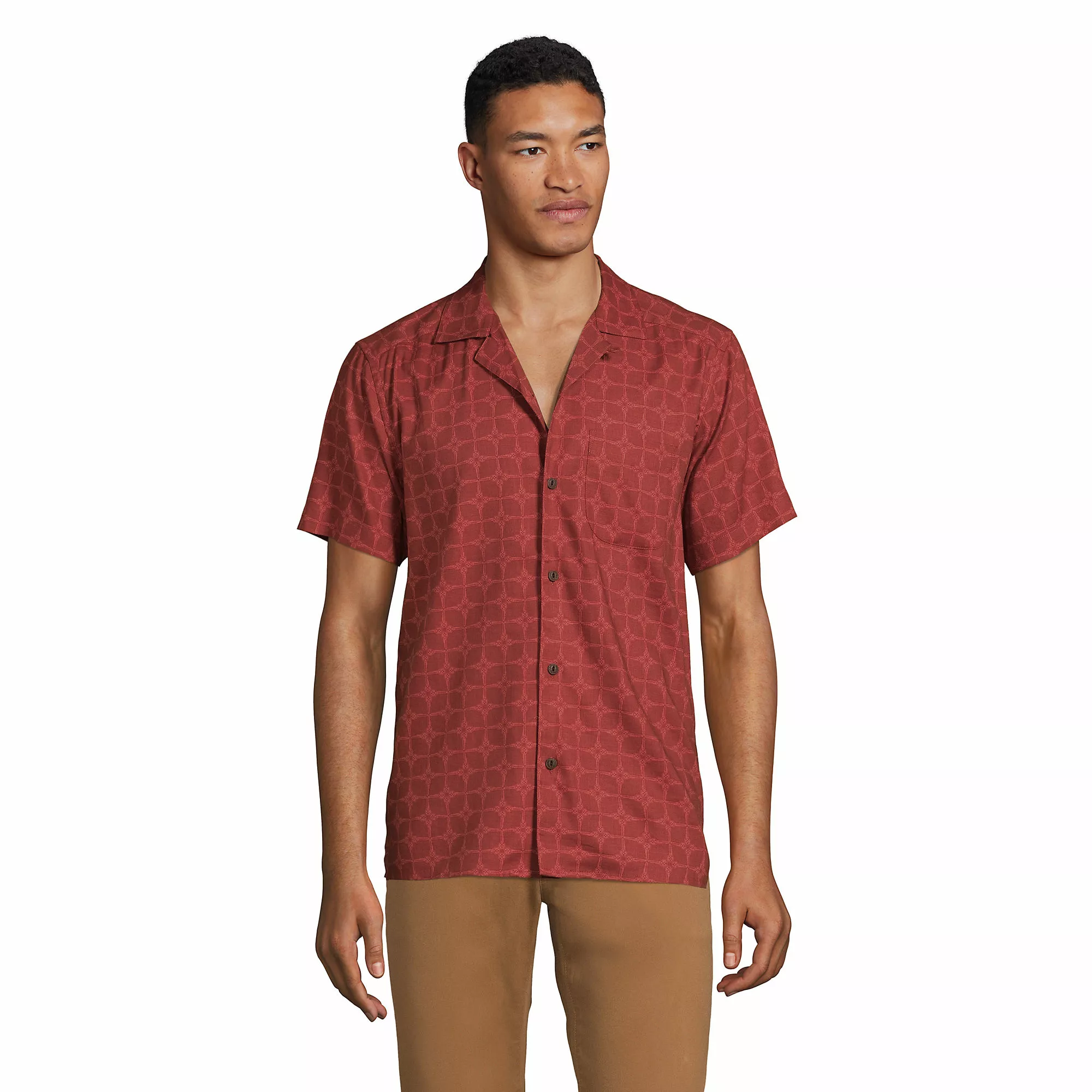 Blake Shelton X Lands' End Men's Traditional Fit Short Sleeve Hawaiian Shirt - Image 3