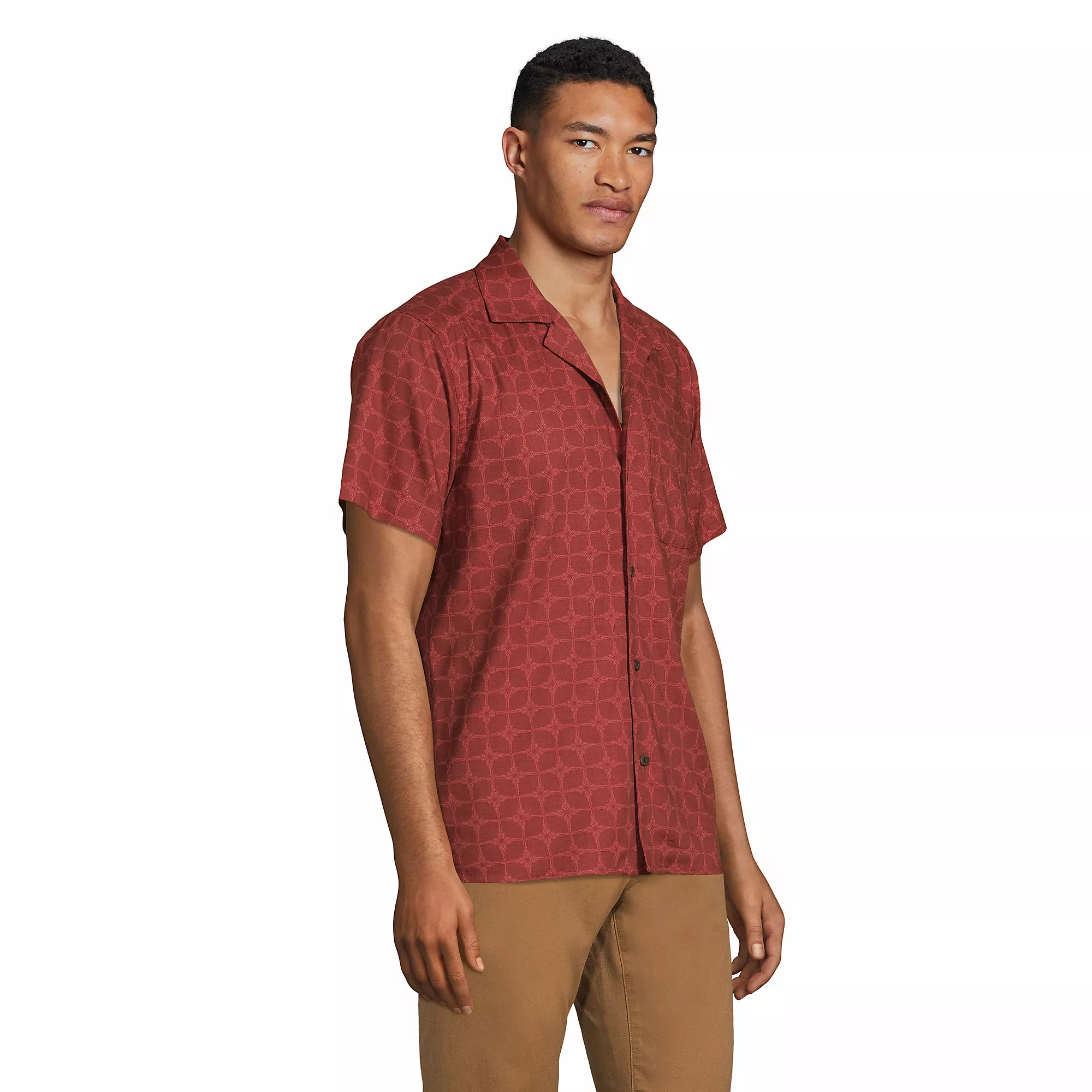 Blake Shelton X Lands' End Men's Traditional Fit Short Sleeve Hawaiian Shirt - Image 5