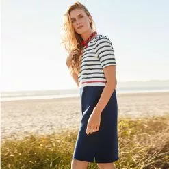 Lands' End Women's Heavyweight Cotton Jersey Elbow Sleeve Dress