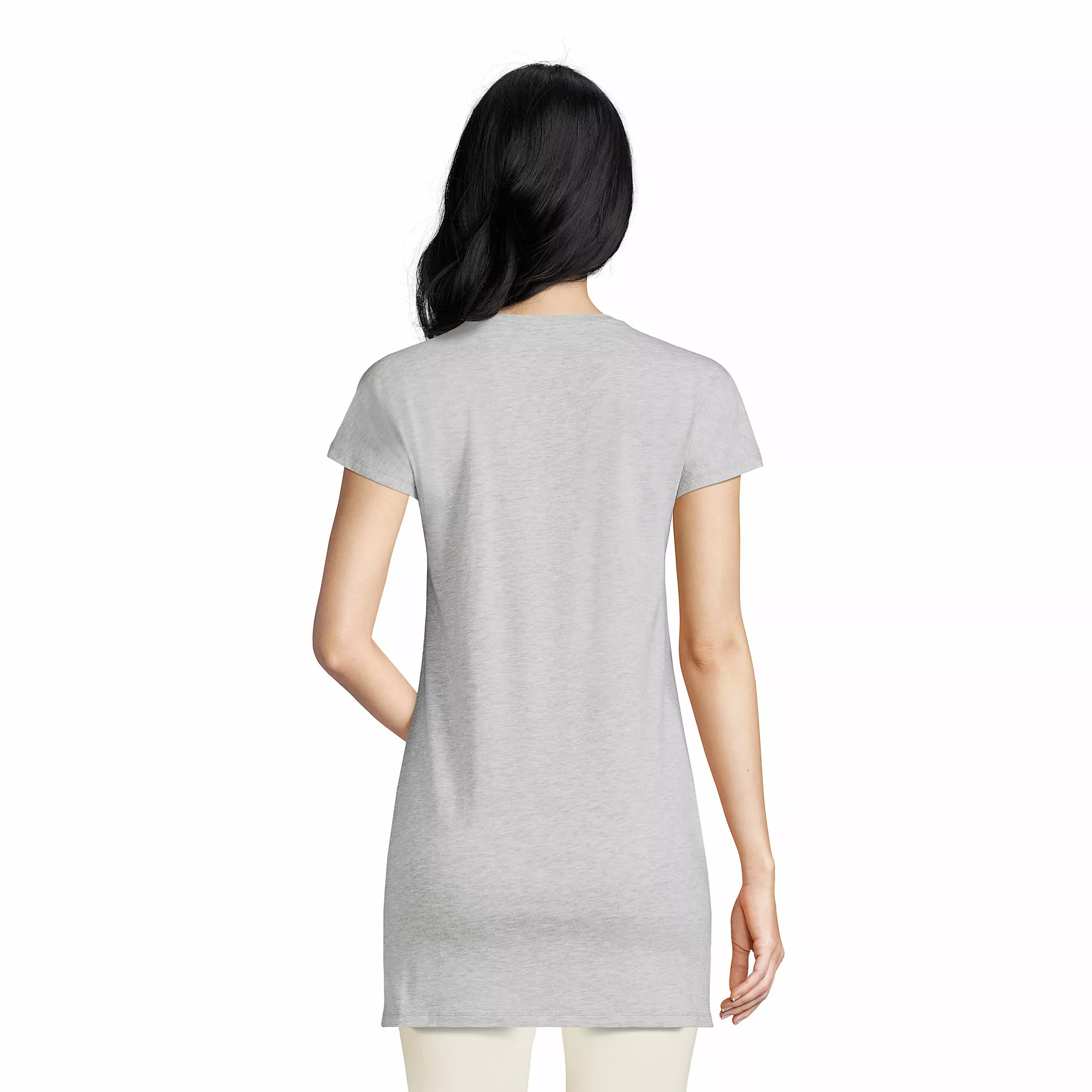 Lands' End Women's Short Sleeve Jersey Extra Long Vneck Tunic - Image 2