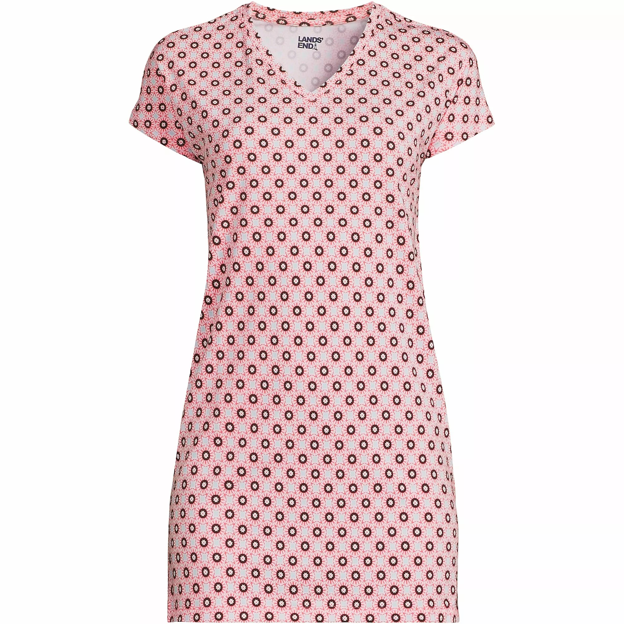 Lands' End Women's Plus Size Short Sleeve Jersey Extra Long Vneck Tunic - Image 5