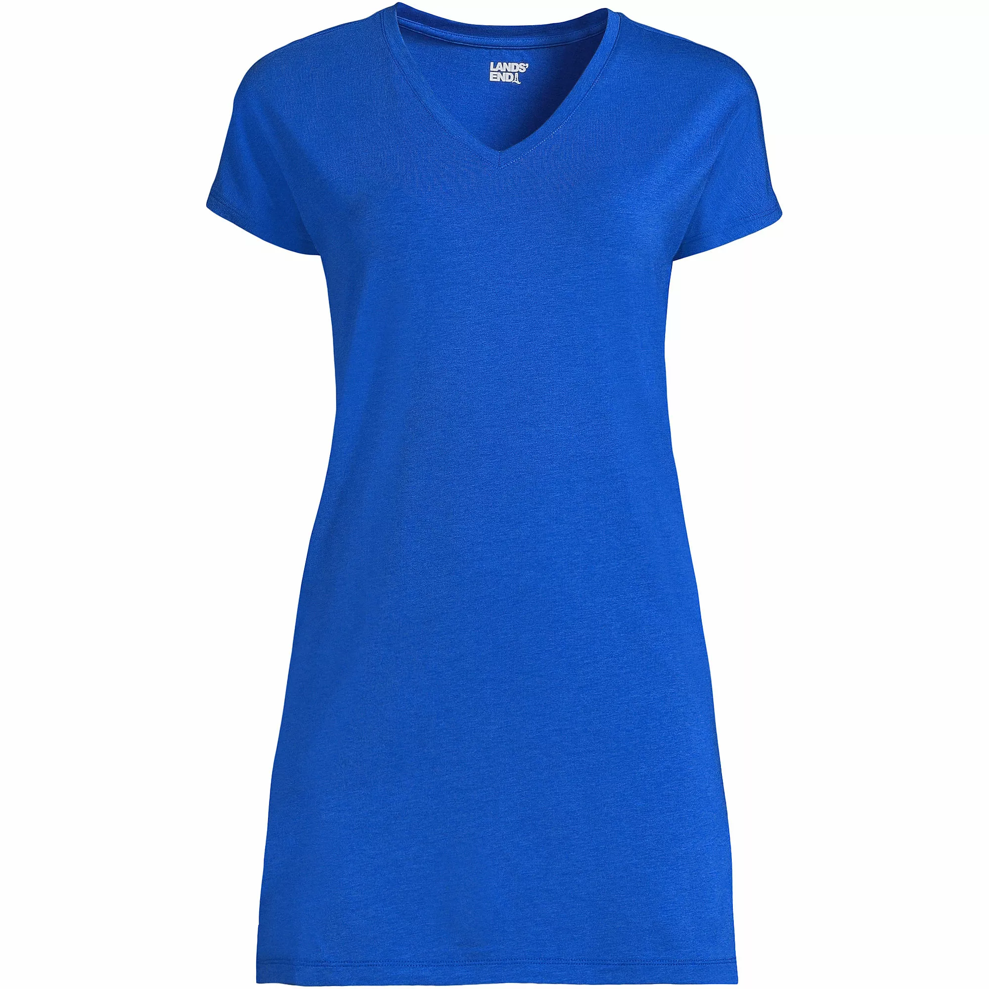 Lands' End Women's Short Sleeve Jersey Extra Long Vneck Tunic - Image 5