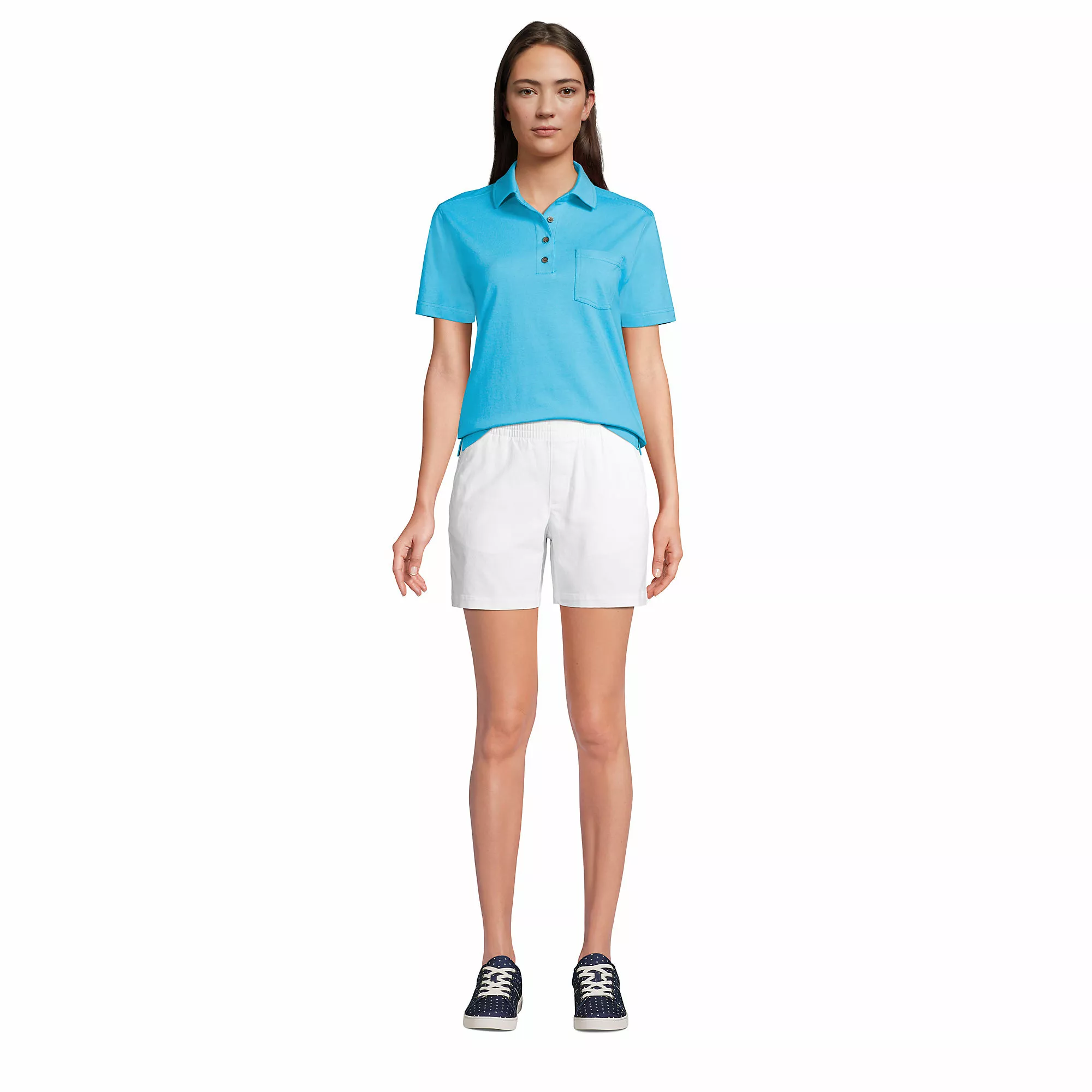 Lands' End Women's Short Sleeve Super T Polo - Image 4