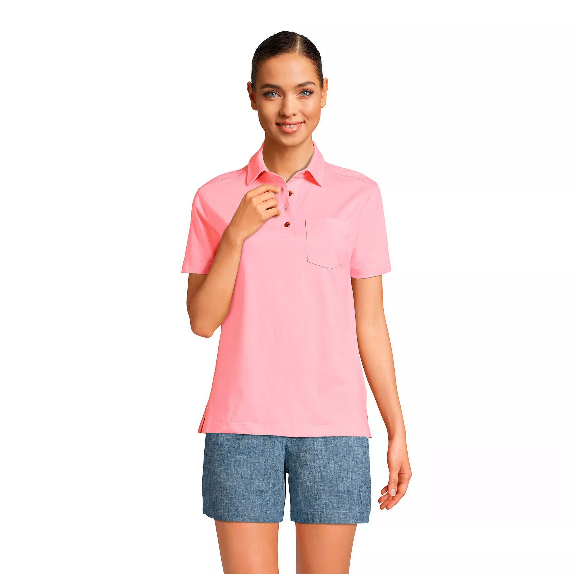 Lands' End Women's Short Sleeve Super T Polo