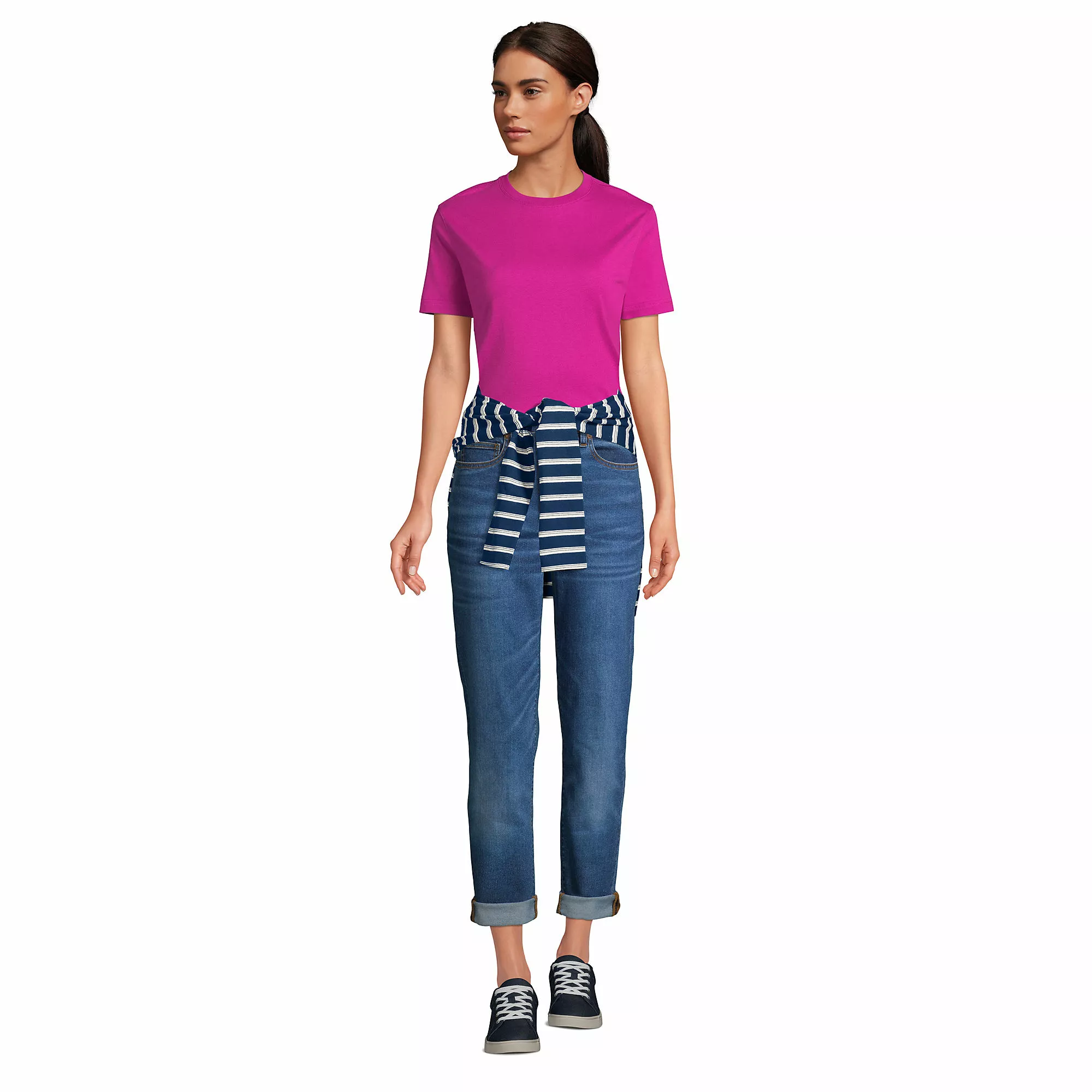 Lands' End Women's Short Sleeve Super T Crew Neck T-shirt - Image 4