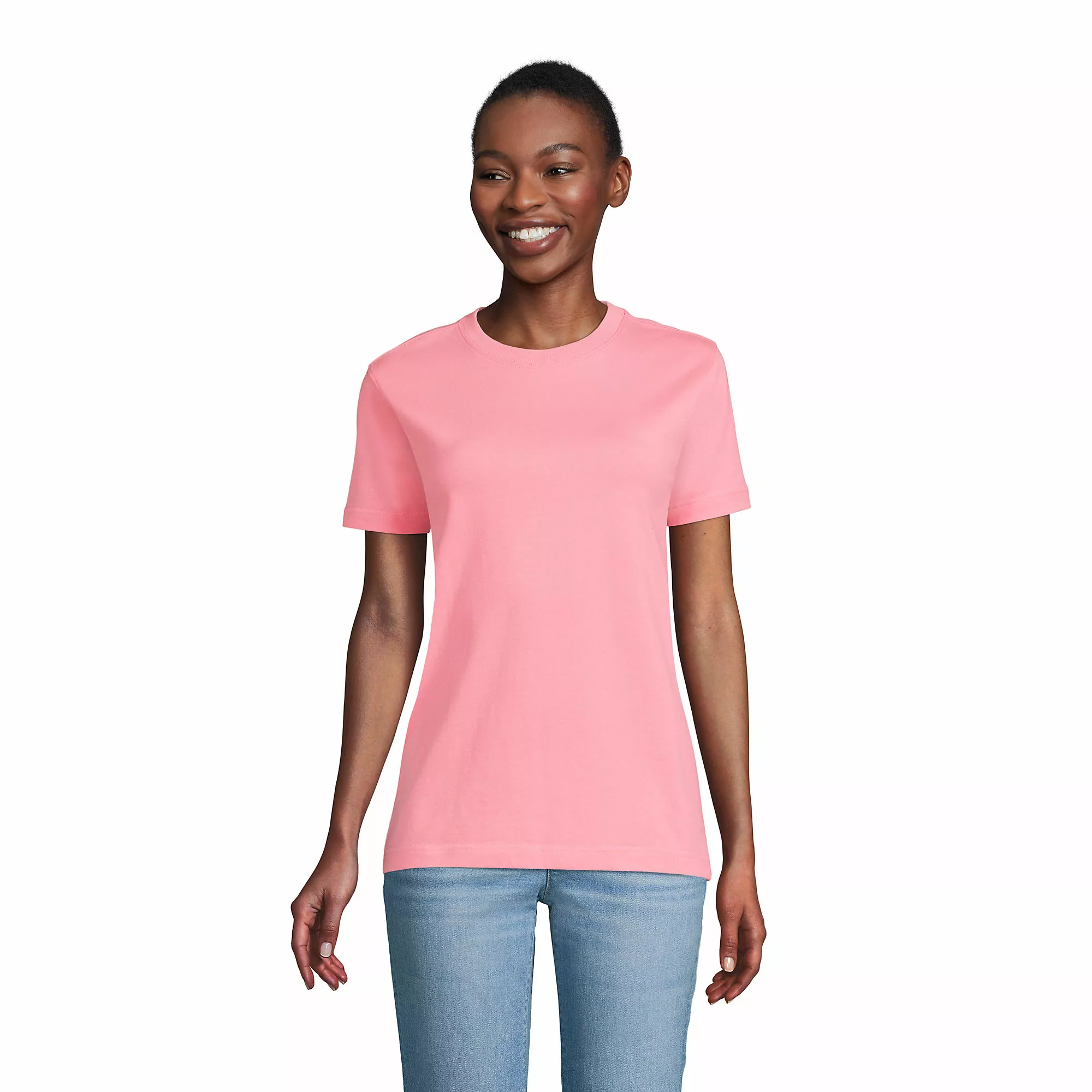 Lands' End Women's Short Sleeve Super T Crew Neck T-shirt