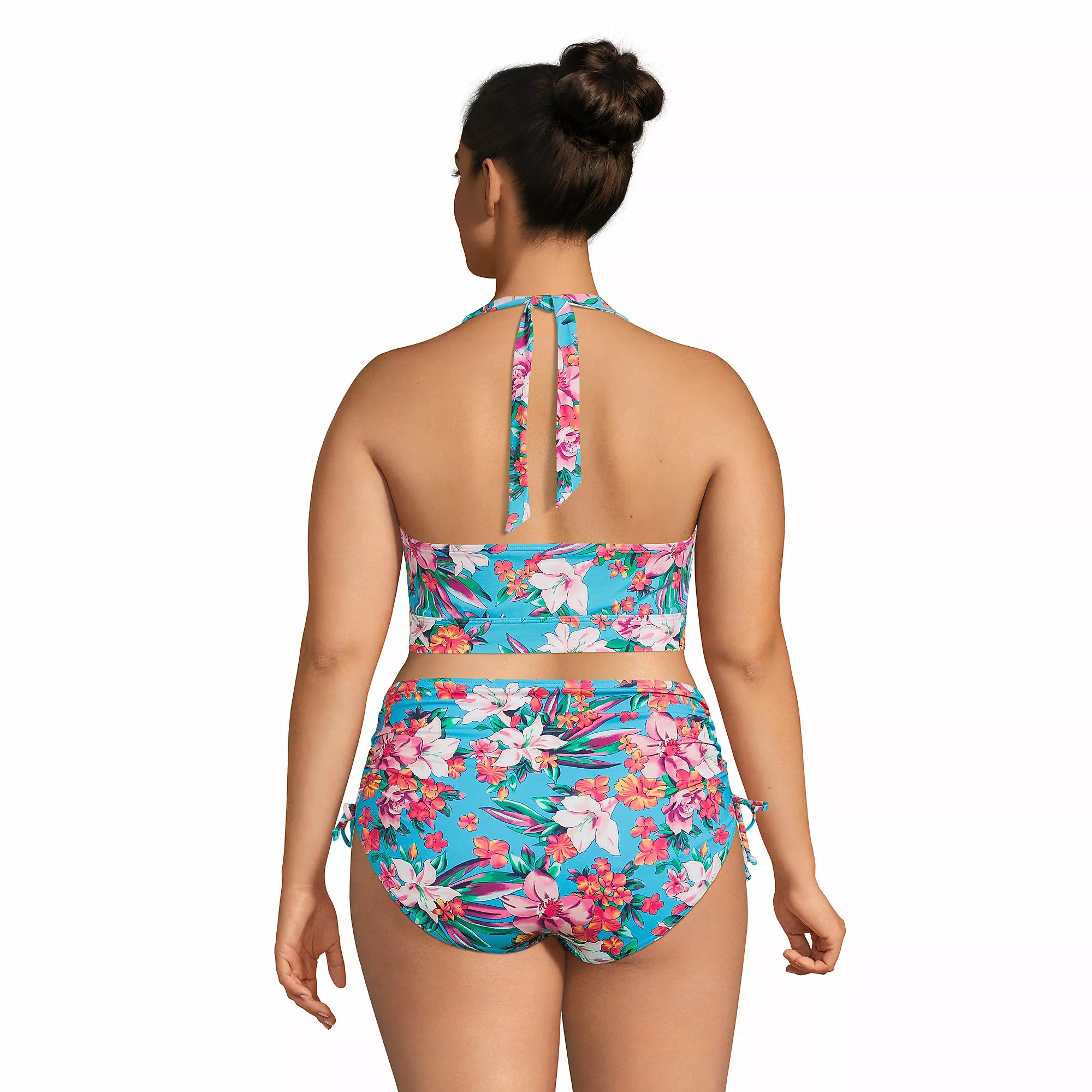 Lands' End Women's Plus Size Chlorine Resistant Square Neck Halter Bikini Swimsuit Top - Image 2