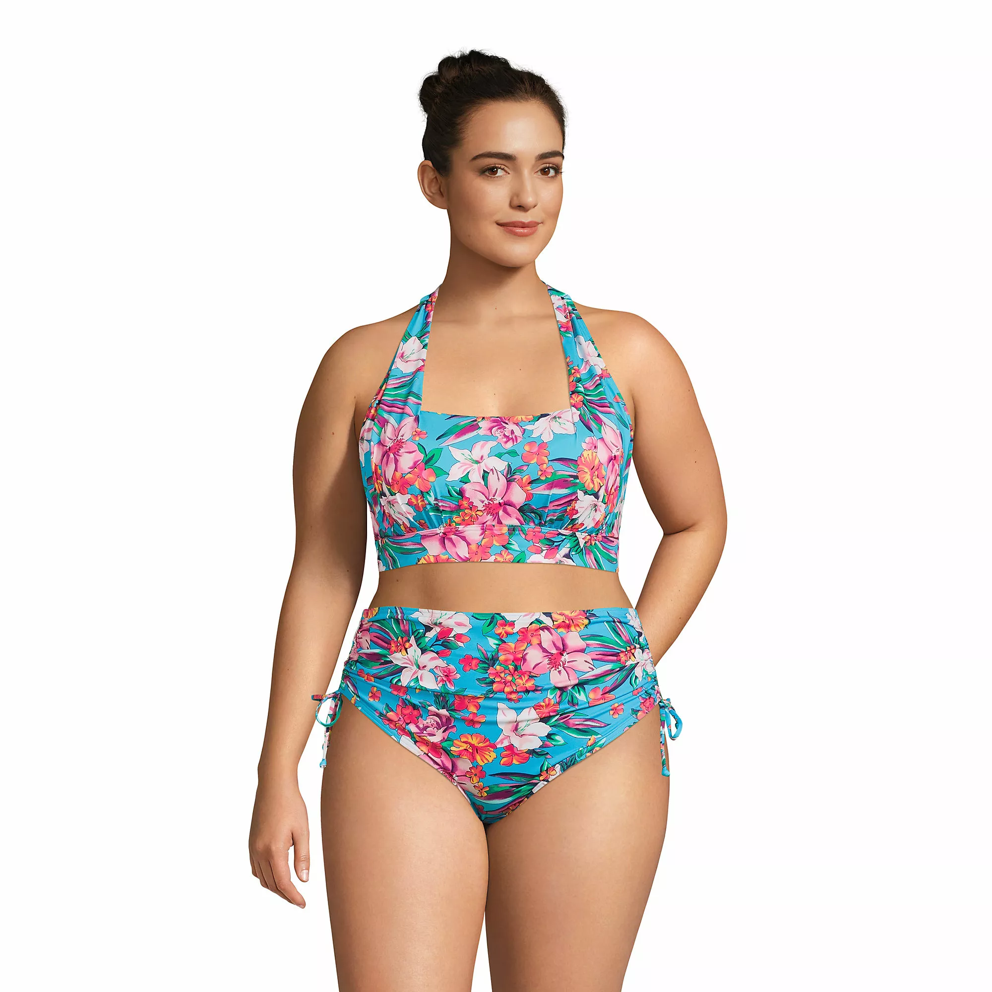 Lands' End Women's Plus Size Chlorine Resistant Square Neck Halter Bikini Swimsuit Top - Image 3