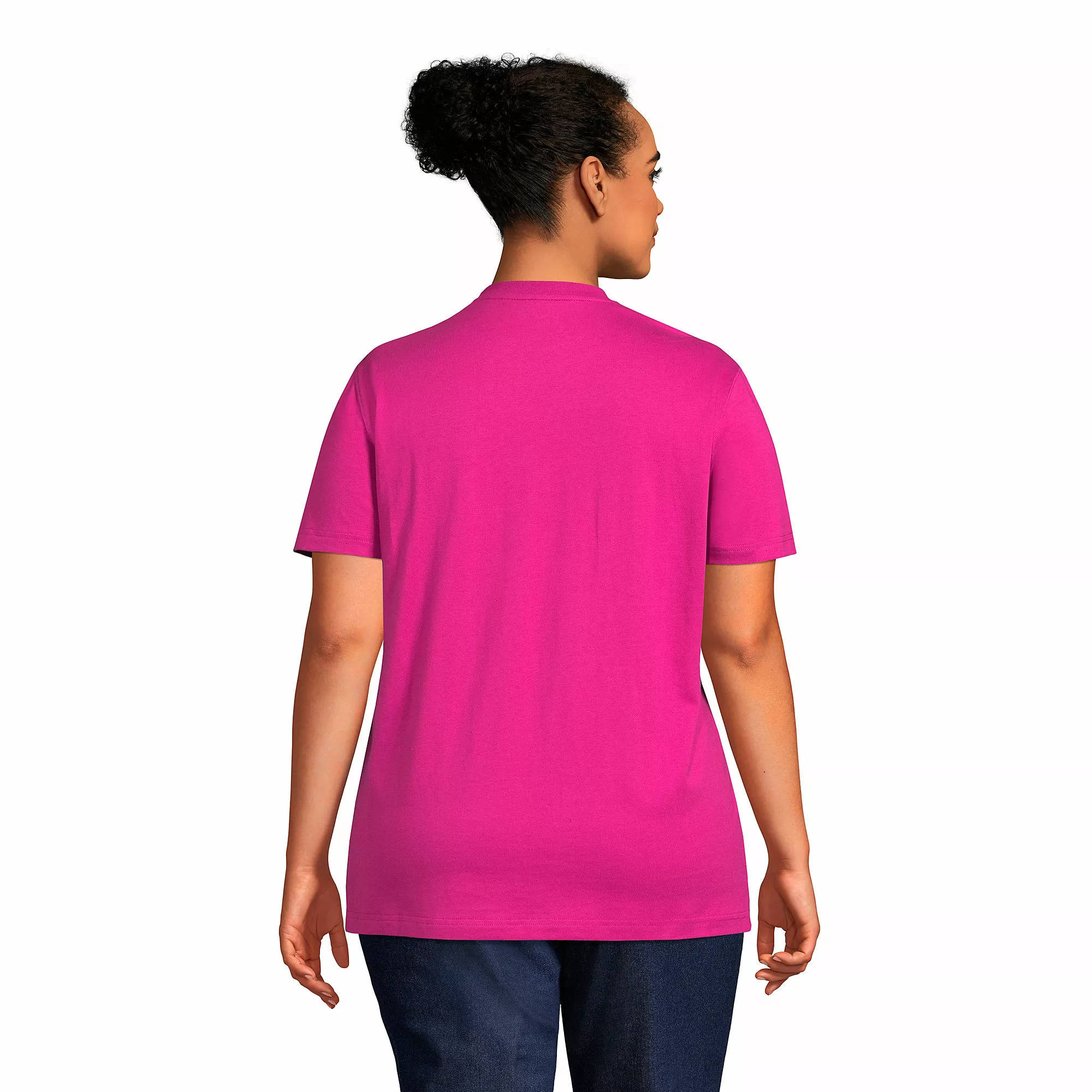 Lands' End Women's Plus Size Short Sleeve Super T Crew Neck T-Shirt - Image 2