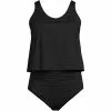 Lands' End Women's Chlorine Resistant V-neck One Piece Fauxkini Swimsuit Faux Tankini Top