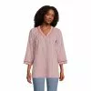 Lands' End Women's Rayon 3/4 Sleeve V Neck Tunic Top