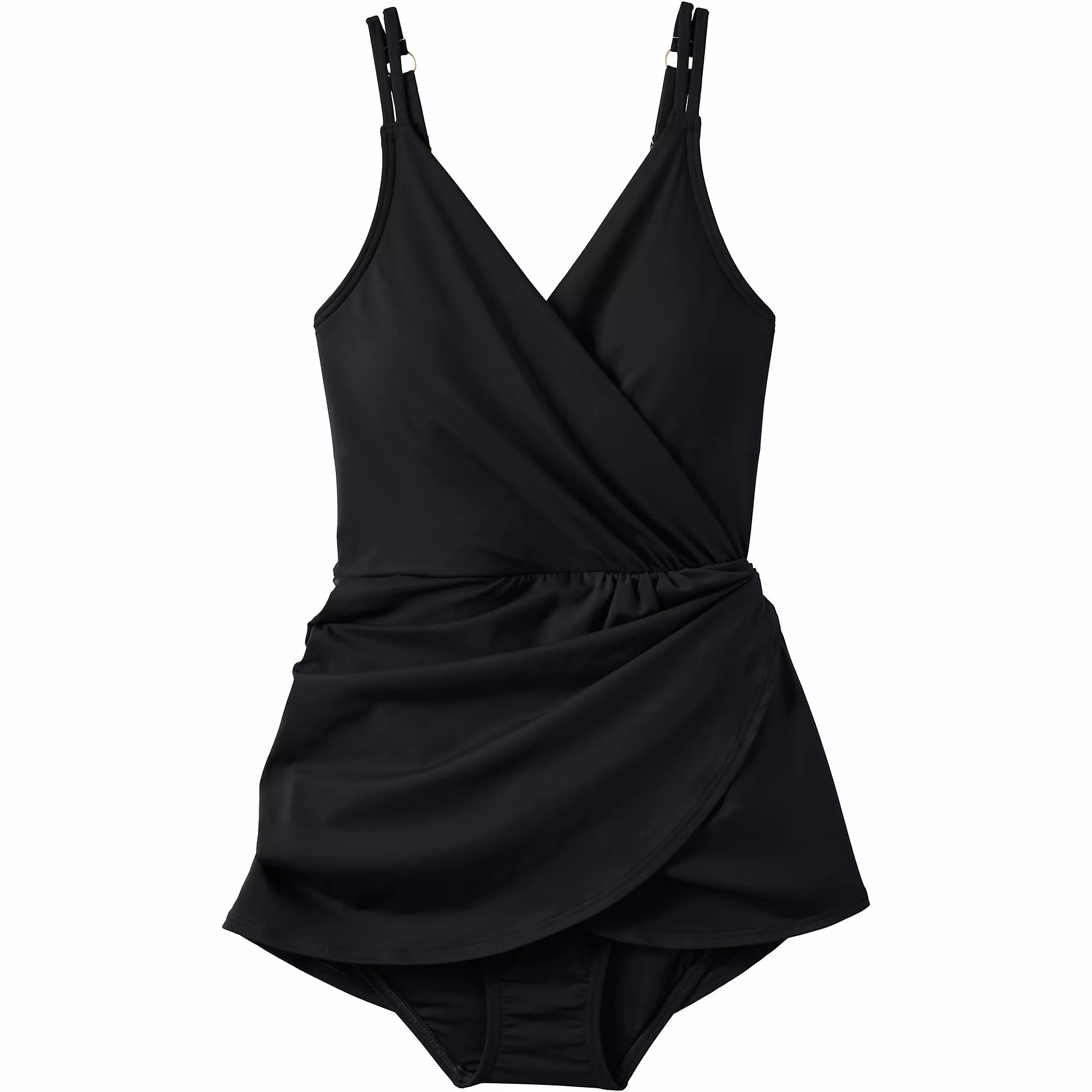 Lands' End Women's Plus Size Chlorine Resistant V-neck Tulip Wrap Swim Dress One Piece Swimsuit - Image 5