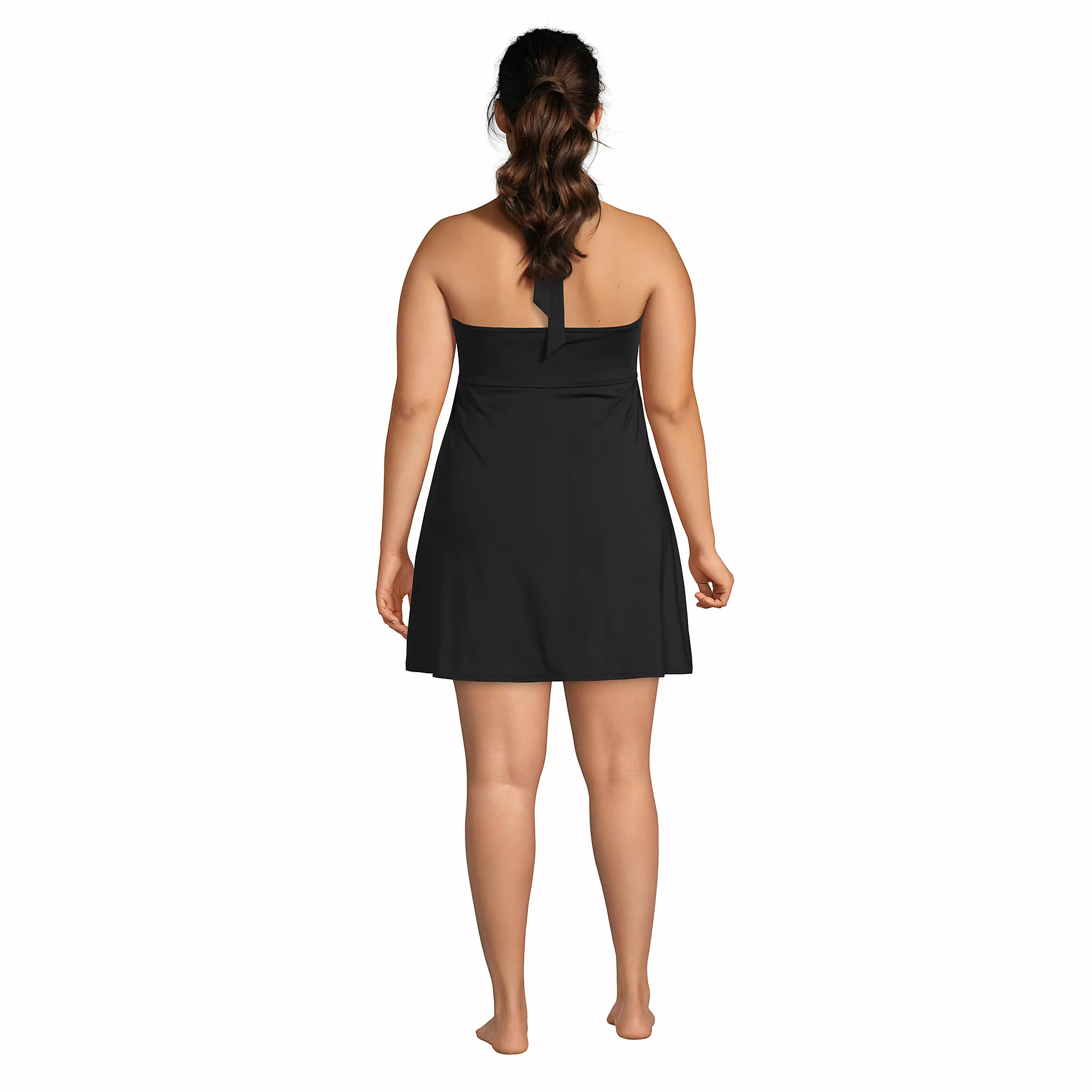 Lands' End Women's Plus Size Chlorine Resistant Square Neck Halter Swim Dress One Piece Swimsuit - Image 2