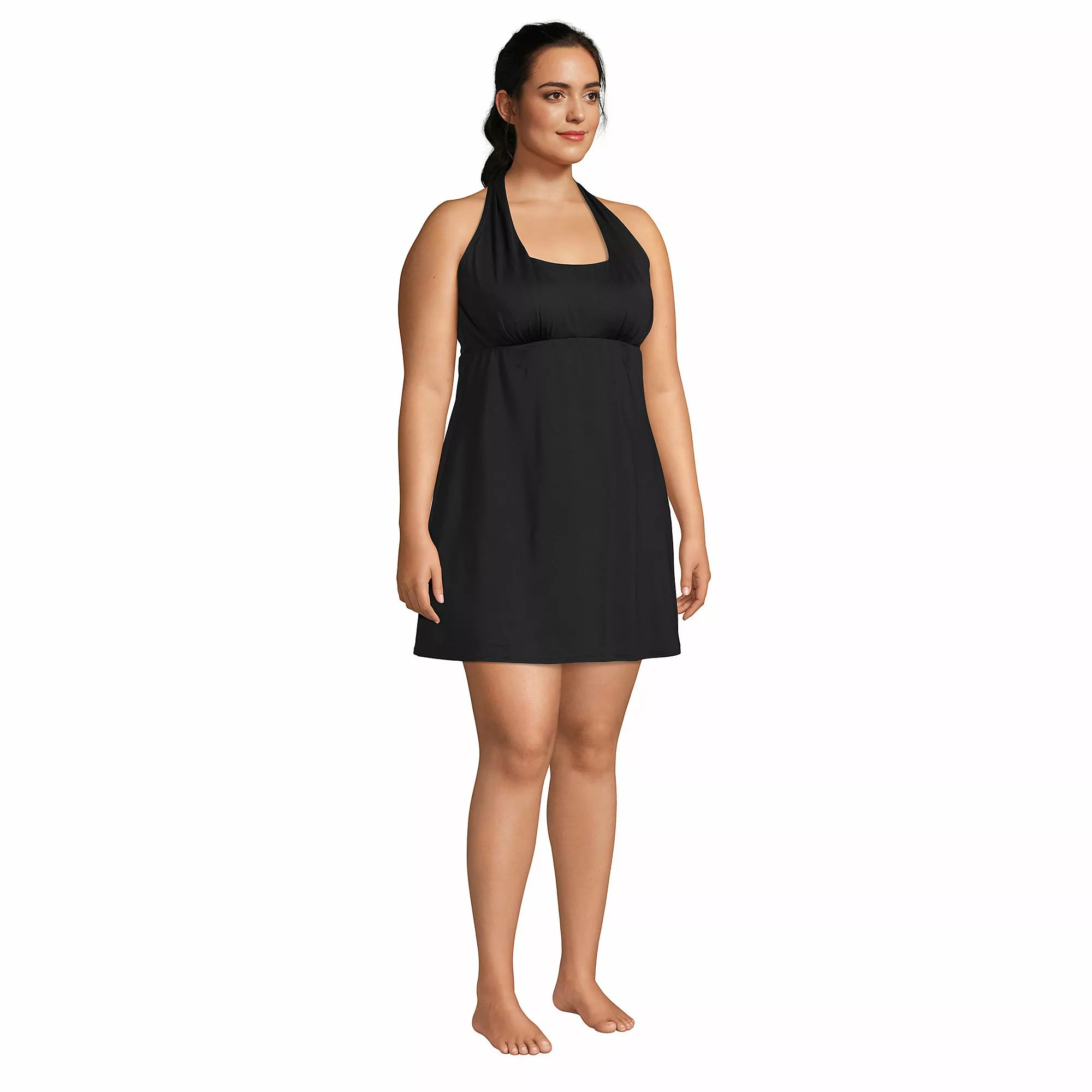 Lands' End Women's Plus Size Chlorine Resistant Square Neck Halter Swim Dress One Piece Swimsuit - Image 4