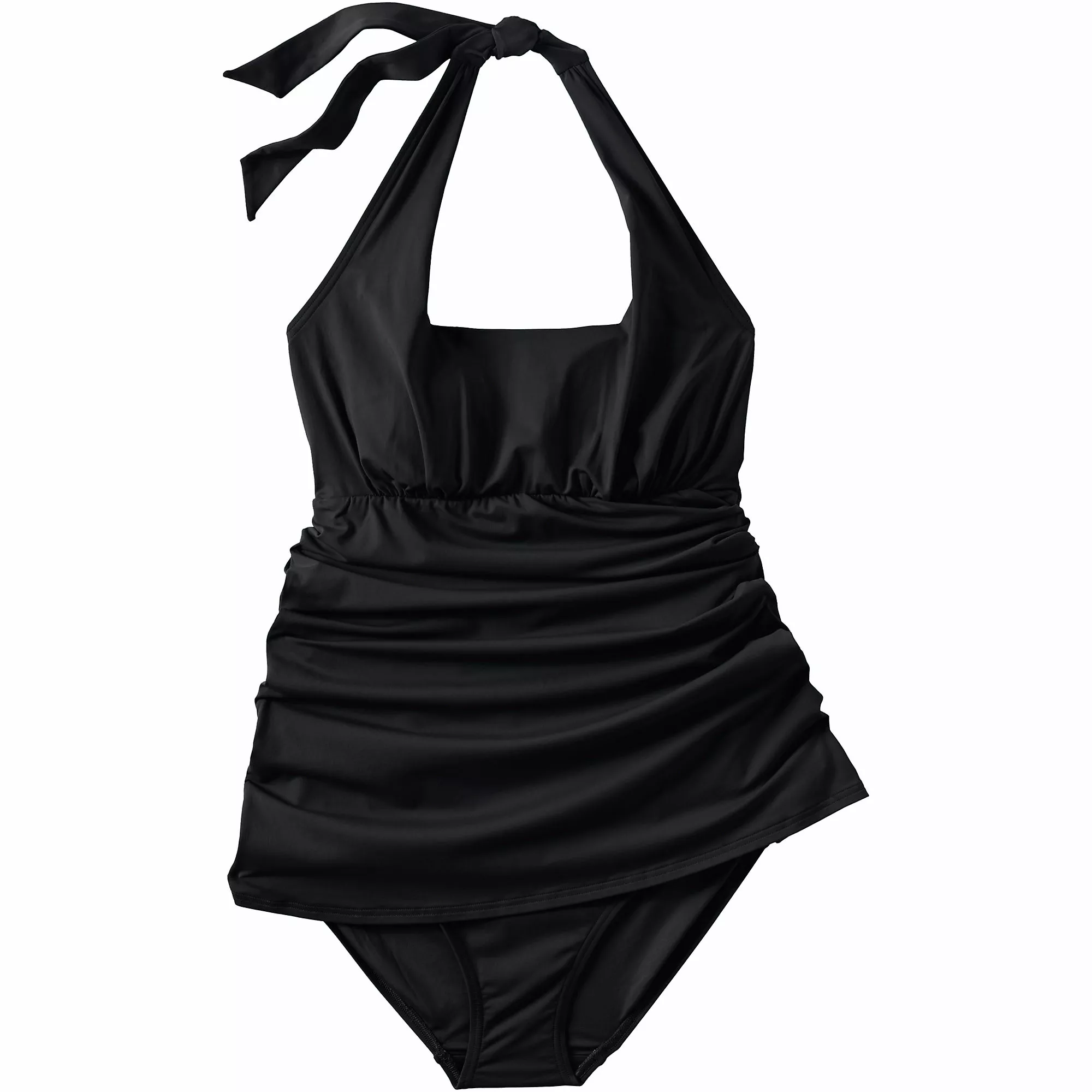 Lands' End Women's Plus Size Chlorine Resistant Square Neck Halter Swim Dress One Piece Swimsuit - Image 5