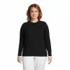 Lands' End Women's Plus Size Cotton Drifter Cable Crew Neck Sweater