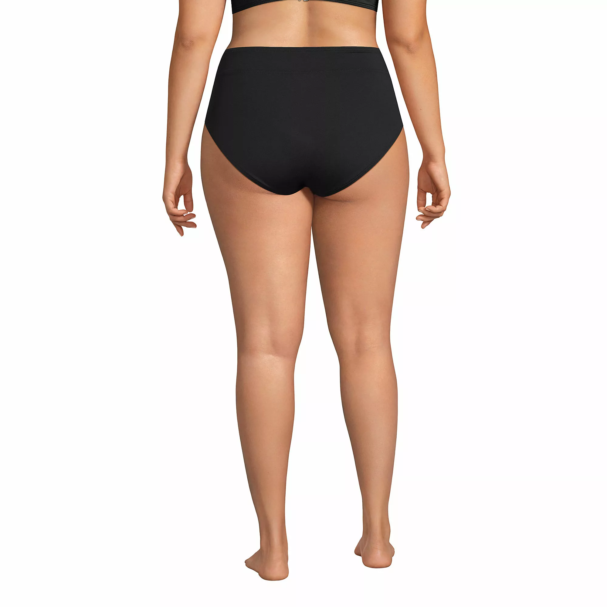Lands' End Women's Plus Size Chlorine Resistant High Leg High Waisted Bikini Swim Bottoms - Image 2