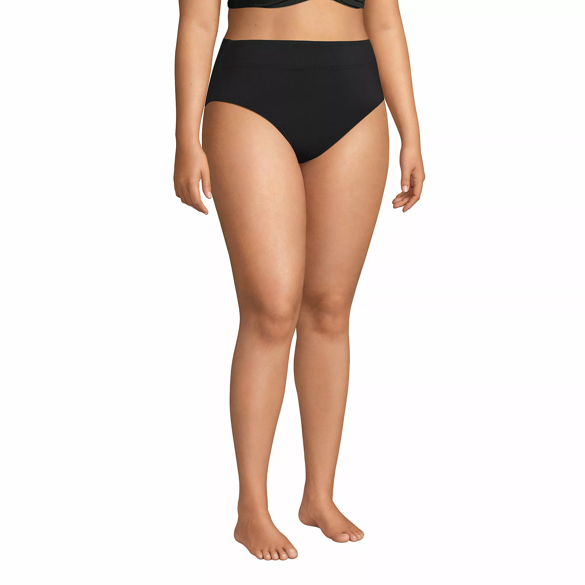 Lands' End Women's Plus Size Chlorine Resistant High Leg High Waisted Bikini Swim Bottoms - Image 4