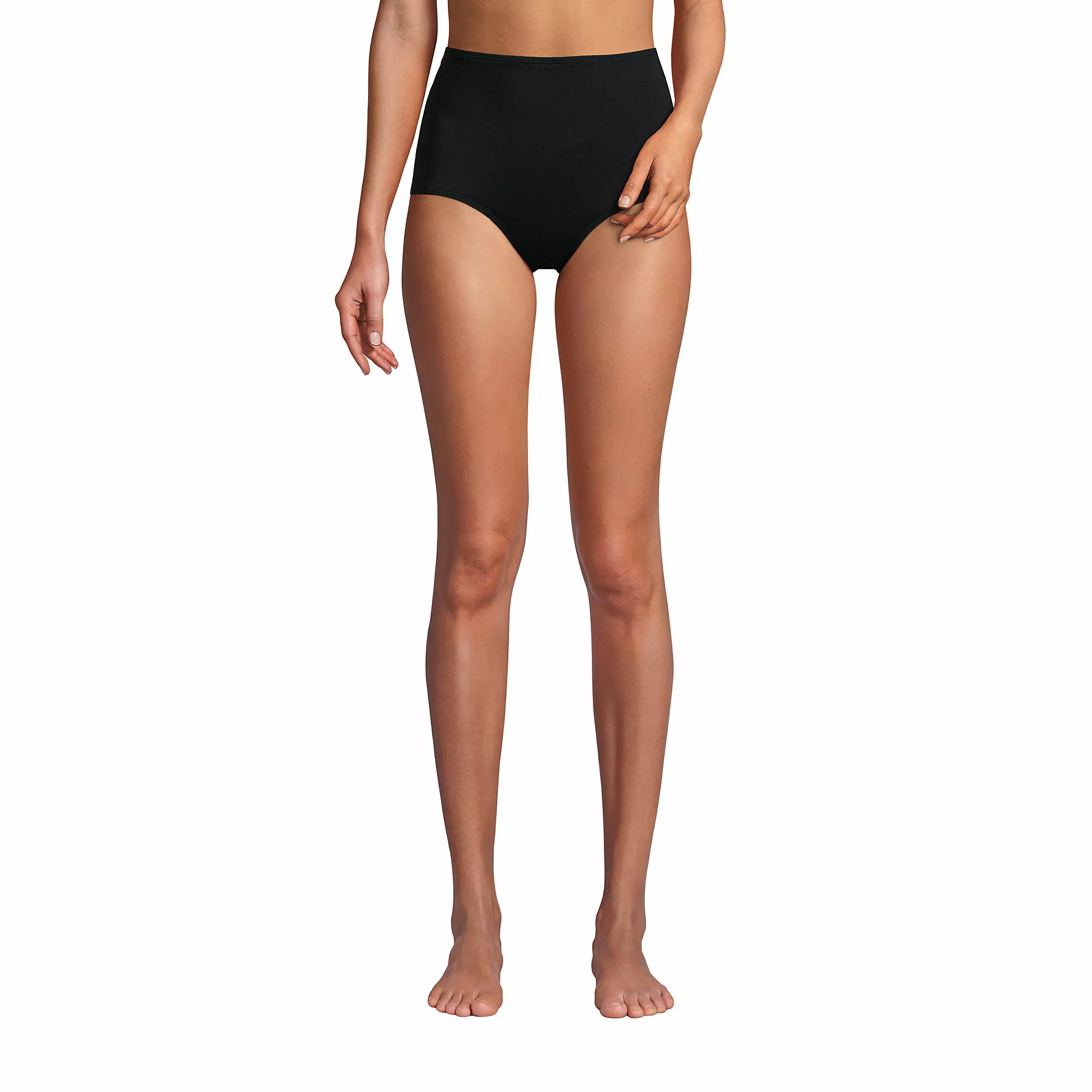 Lands' End Women's Chlorine Resistant Tummy Control Tugless High Waisted Bikini Swim Bottoms - Image 3