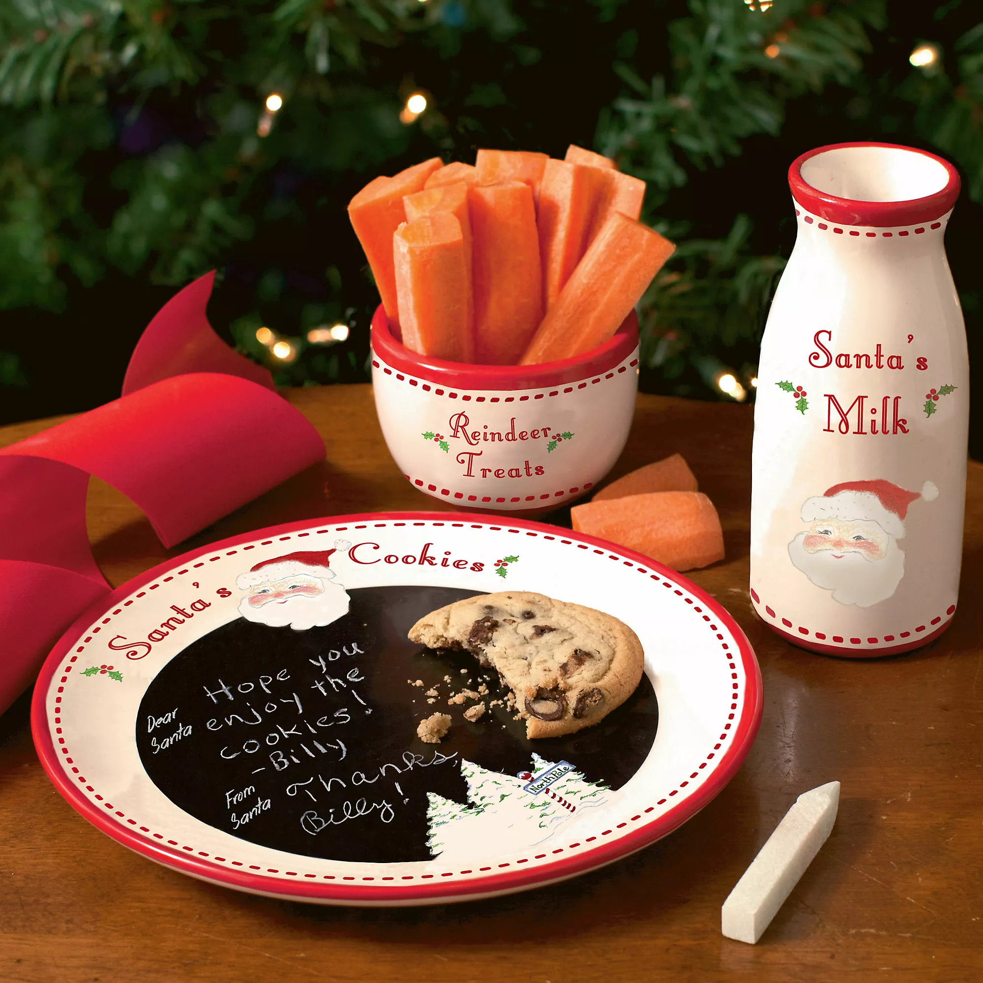 Child To Cherish Kids Christmas Santa In Snow Cookie Plate Set - Image 3