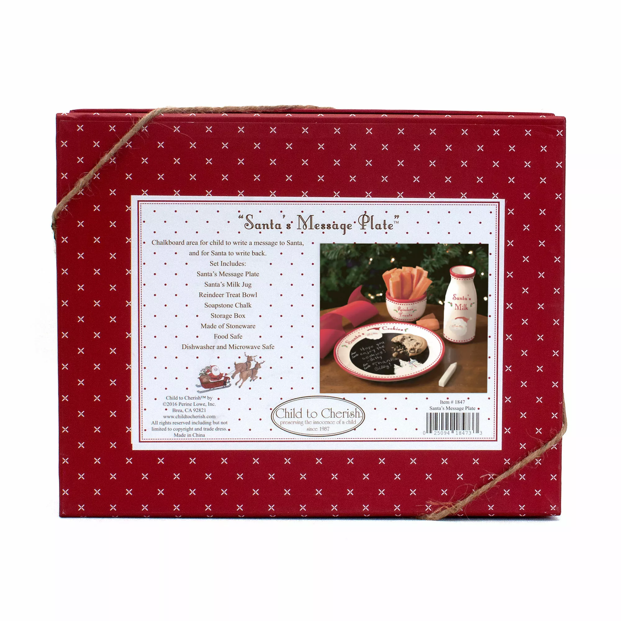 Child To Cherish Kids Christmas Santa In Snow Cookie Plate Set - Image 2