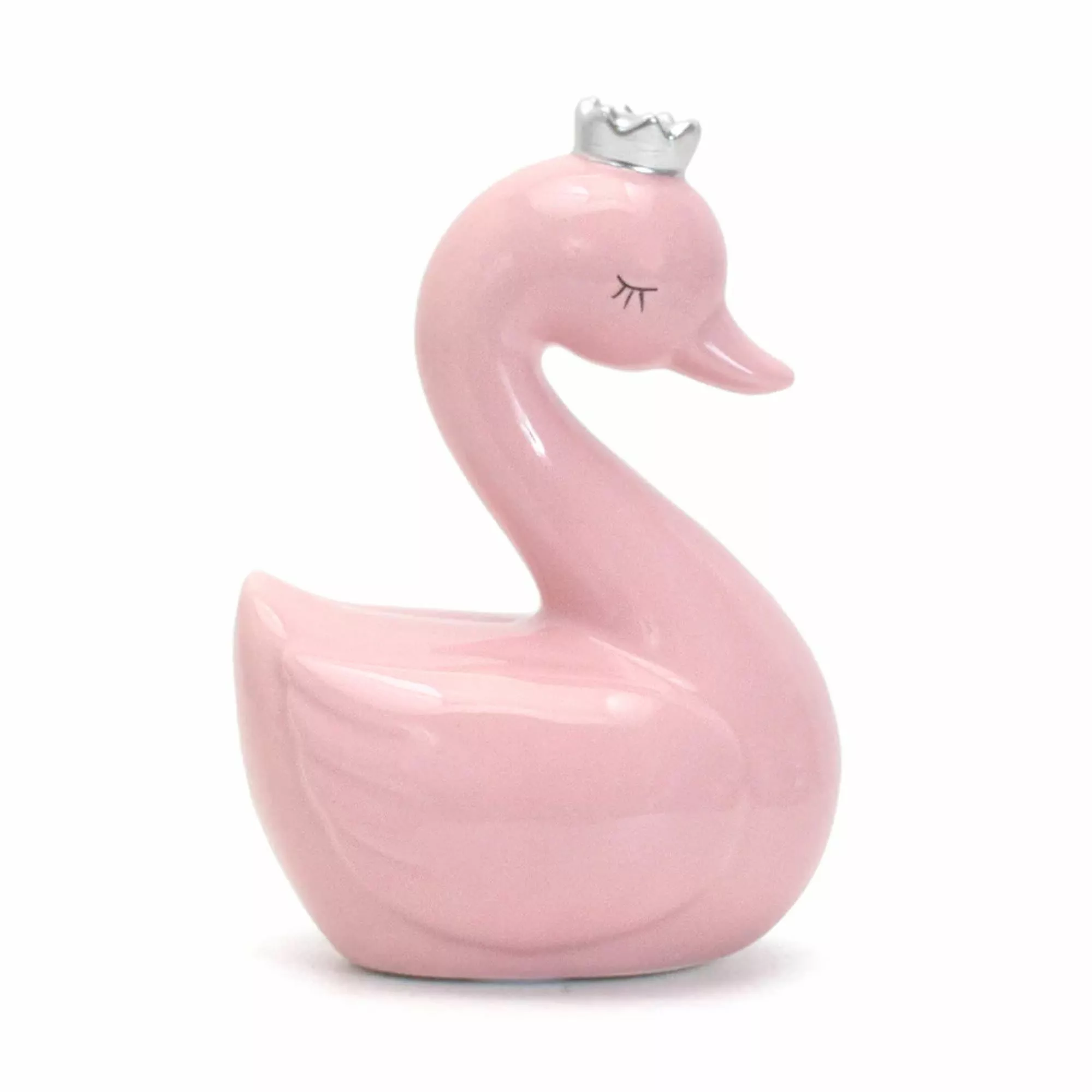 Child To Cherish Ceramic Solid Color Swan Piggy Bank - Image 4