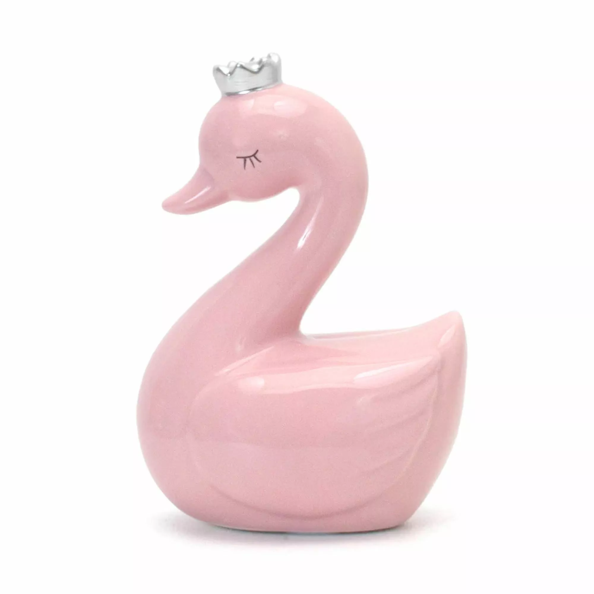 Child To Cherish Ceramic Solid Color Swan Piggy Bank - Image 5