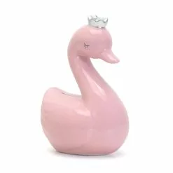 Child To Cherish Ceramic Solid Color Swan Piggy Bank