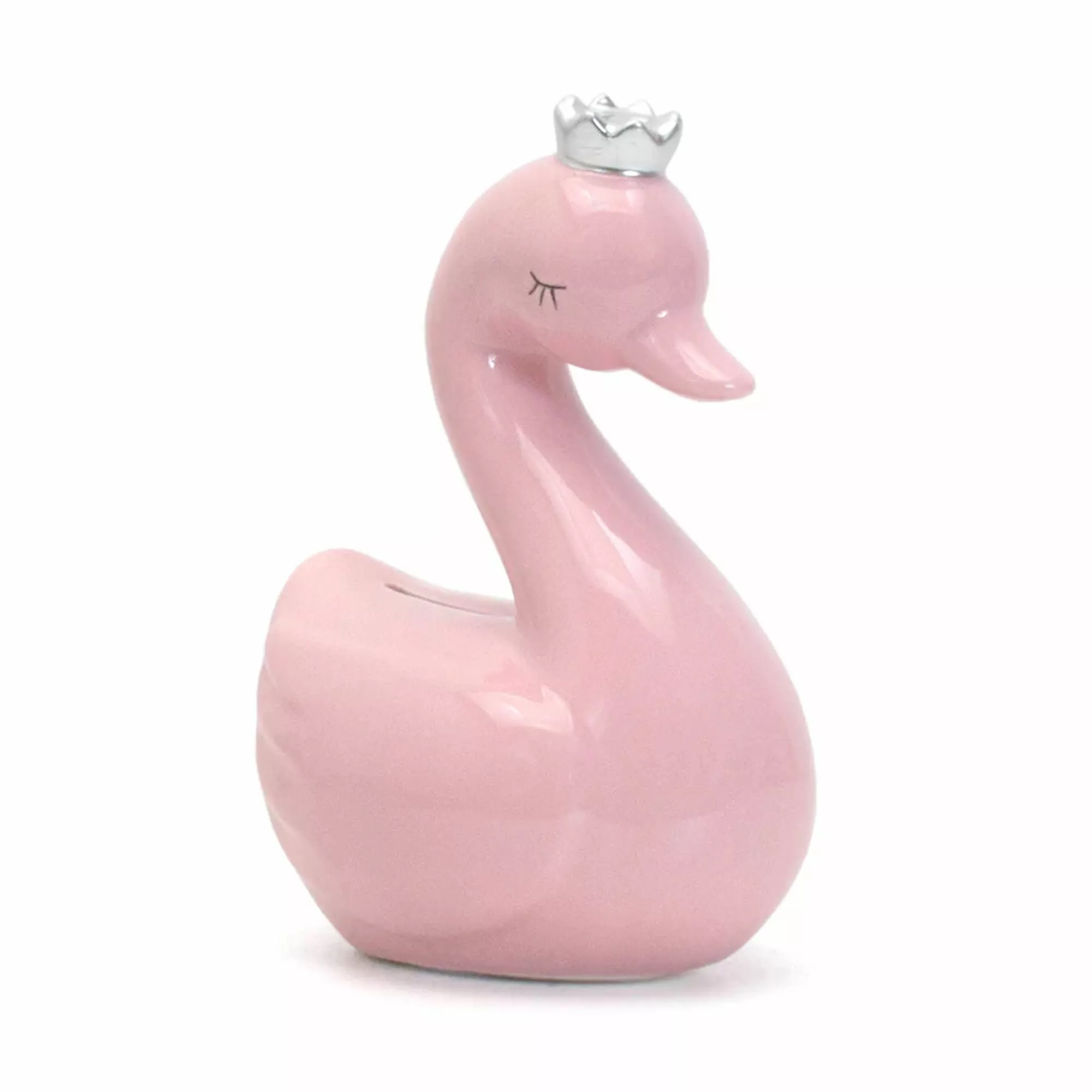 Child To Cherish Ceramic Solid Color Swan Piggy Bank