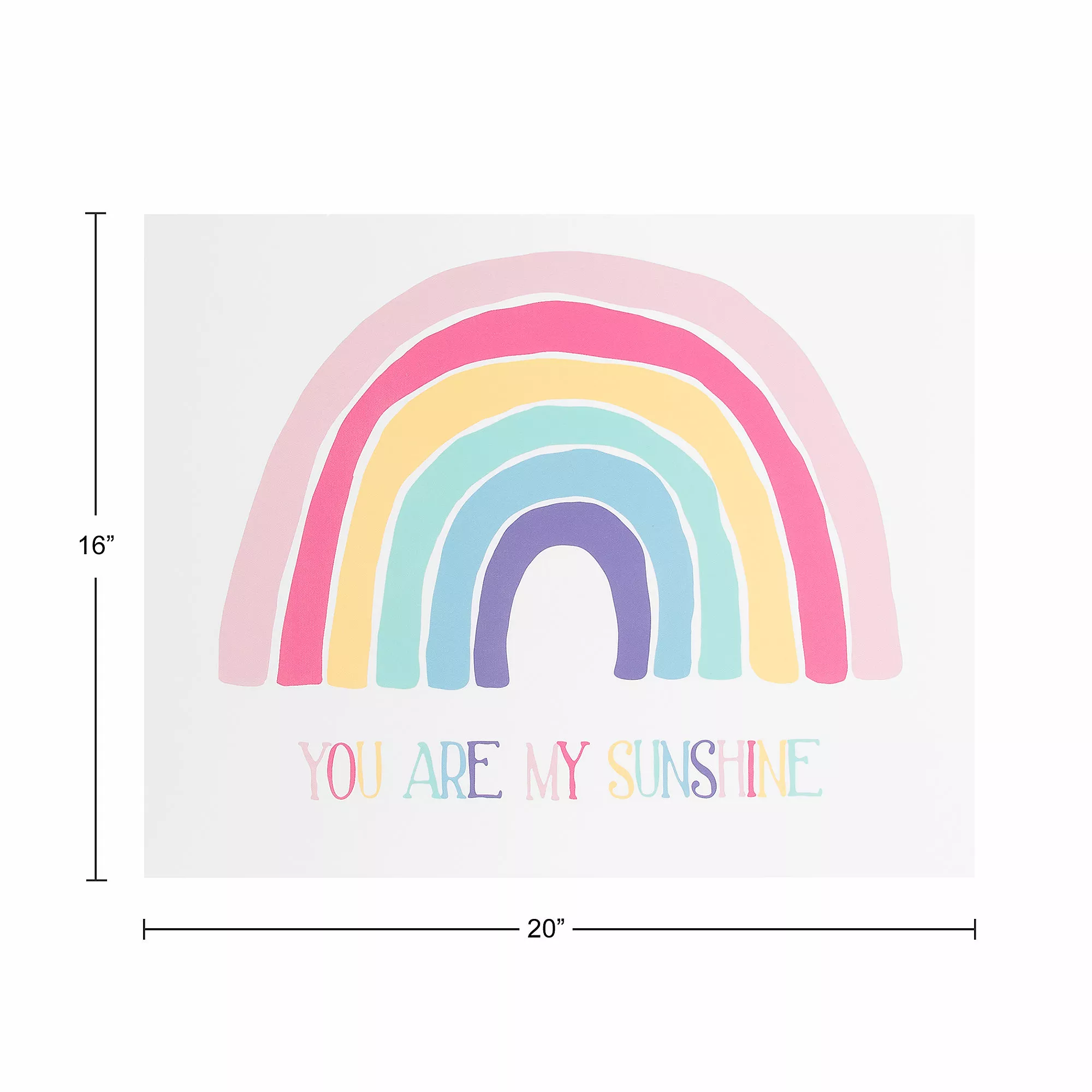 Sammy & Lou Sammy And Lou You Are My Sunshine Rainbow Canvas Wall Art - Image 2