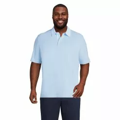 Lands' End Men's Big And Tall Seersucker Collar Comfort First Mesh Polo Shirt