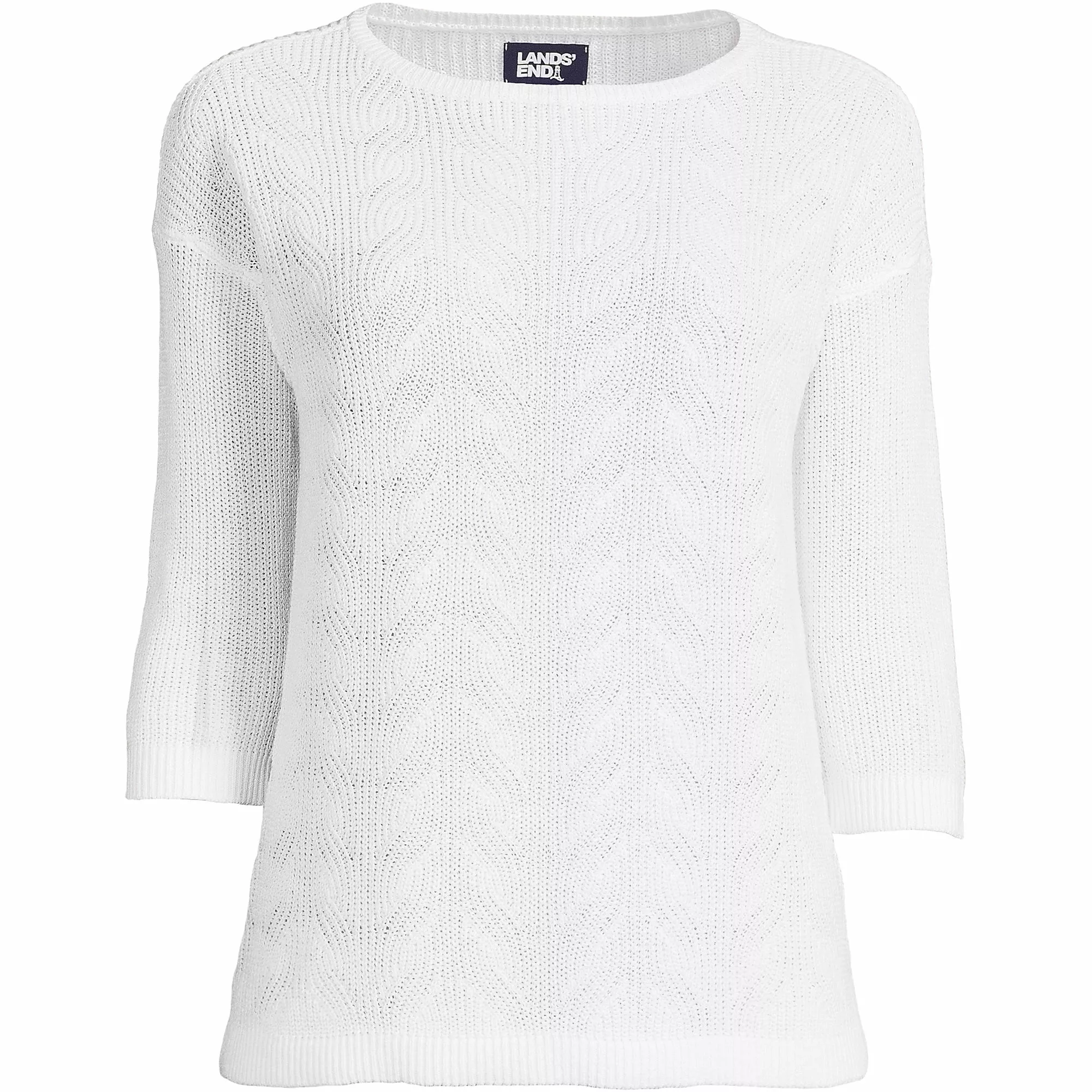 Lands' End Women's Linen Cotton 3/4 Sleeve Boatneck Sweater - Image 5