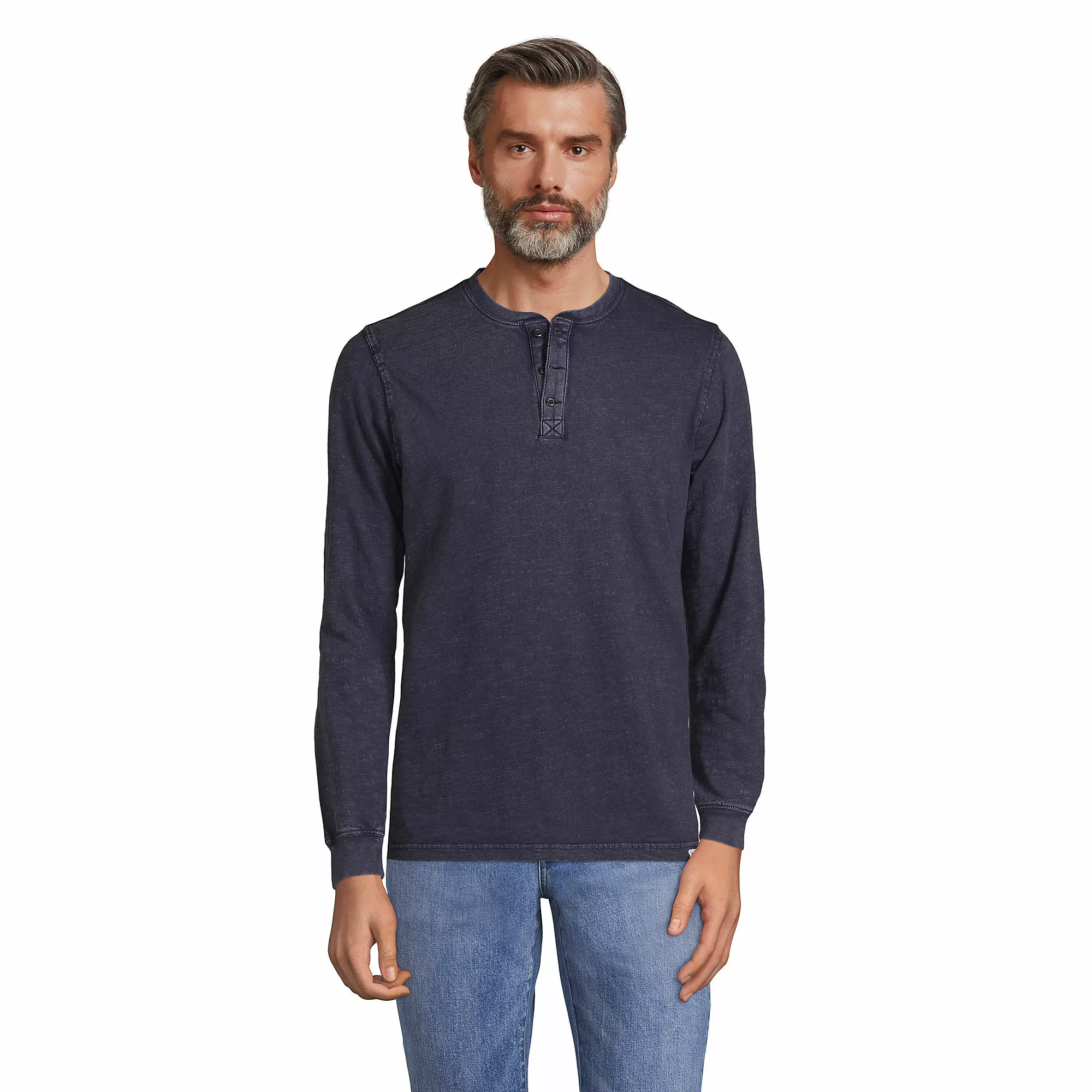 Blake Shelton X Lands' End Men's Long Sleeve Garment Dye Slub Henley - Image 3
