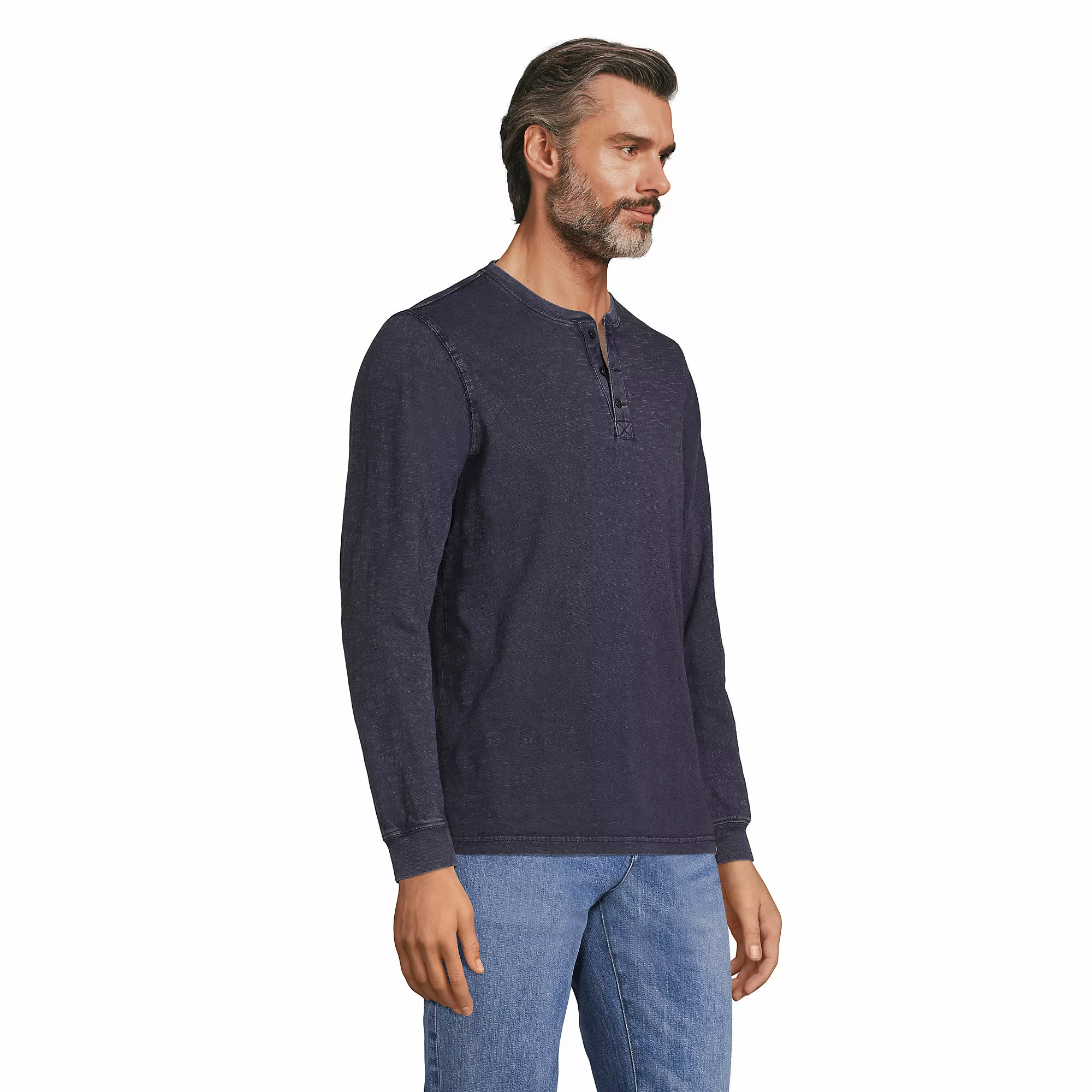 Blake Shelton X Lands' End Men's Long Sleeve Garment Dye Slub Henley - Image 5