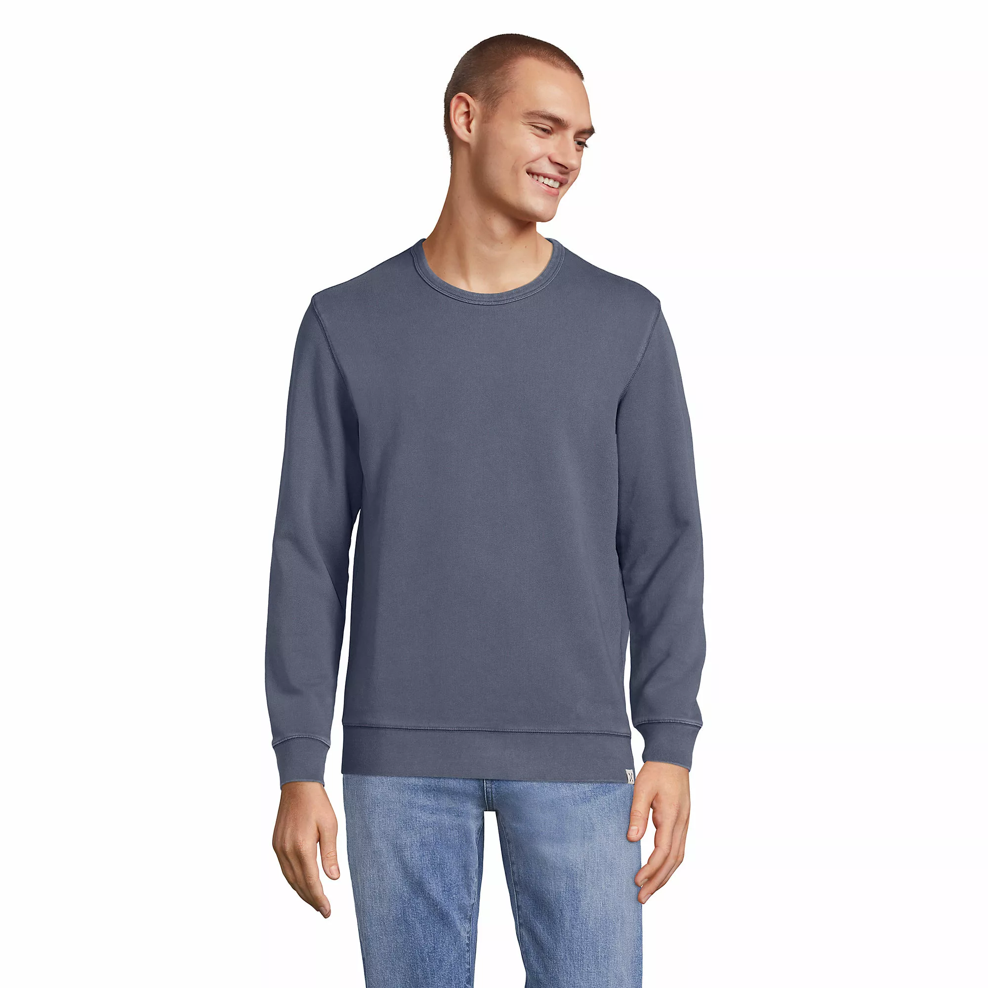 Blake Shelton X Lands End Men's Serious Sweats Garment Dye Long Sleeve Crewneck Sweatshirt - Image 3
