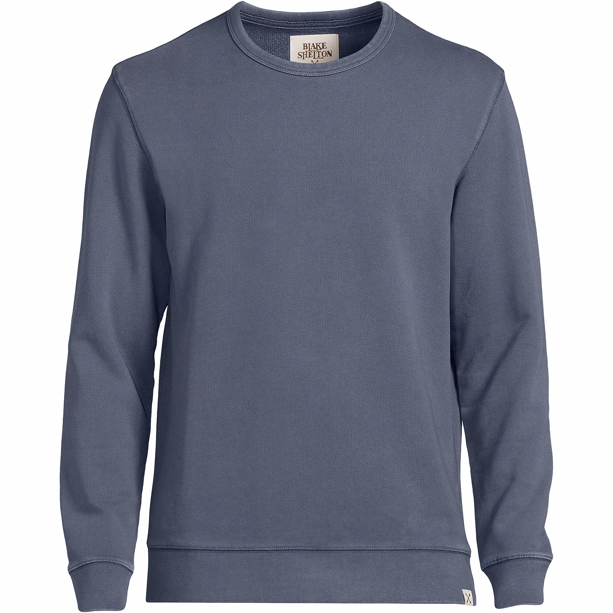 Blake Shelton X Lands End Men's Serious Sweats Garment Dye Long Sleeve Crewneck Sweatshirt