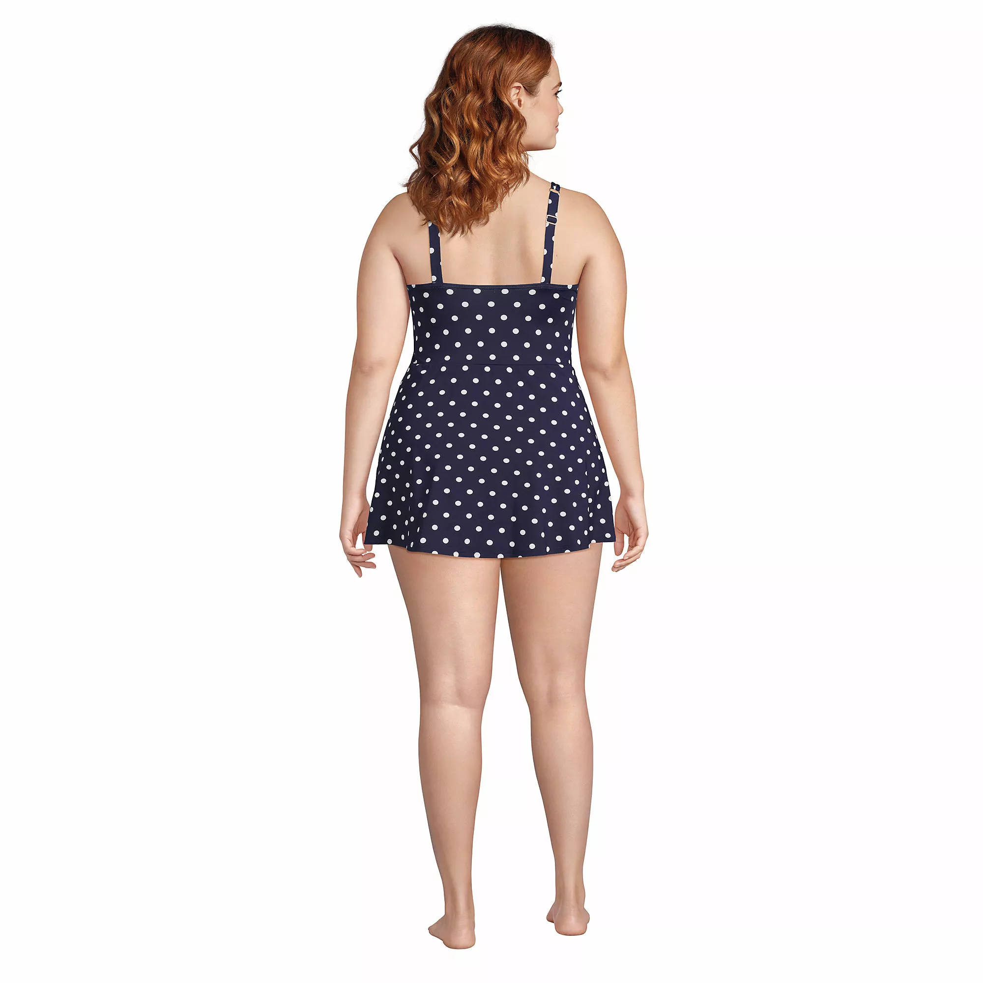 Lands' End Women's Plus Size Chlorine Resistant V-neck Tulip Wrap Swim Dress One Piece Swimsuit - Image 2