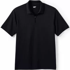 Lands' End Unisex Big Short Sleeve Basic Polyester Zip Polo