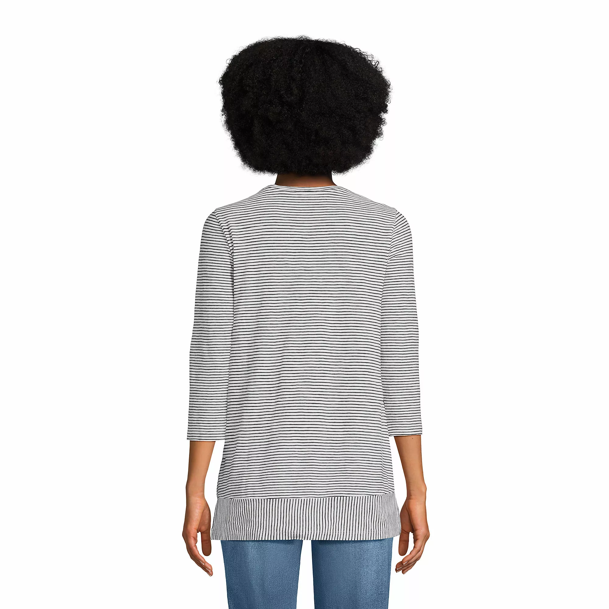 Lands' End Women's 3/4 Sleeve Slub Jersey Swing Tunic - Image 2