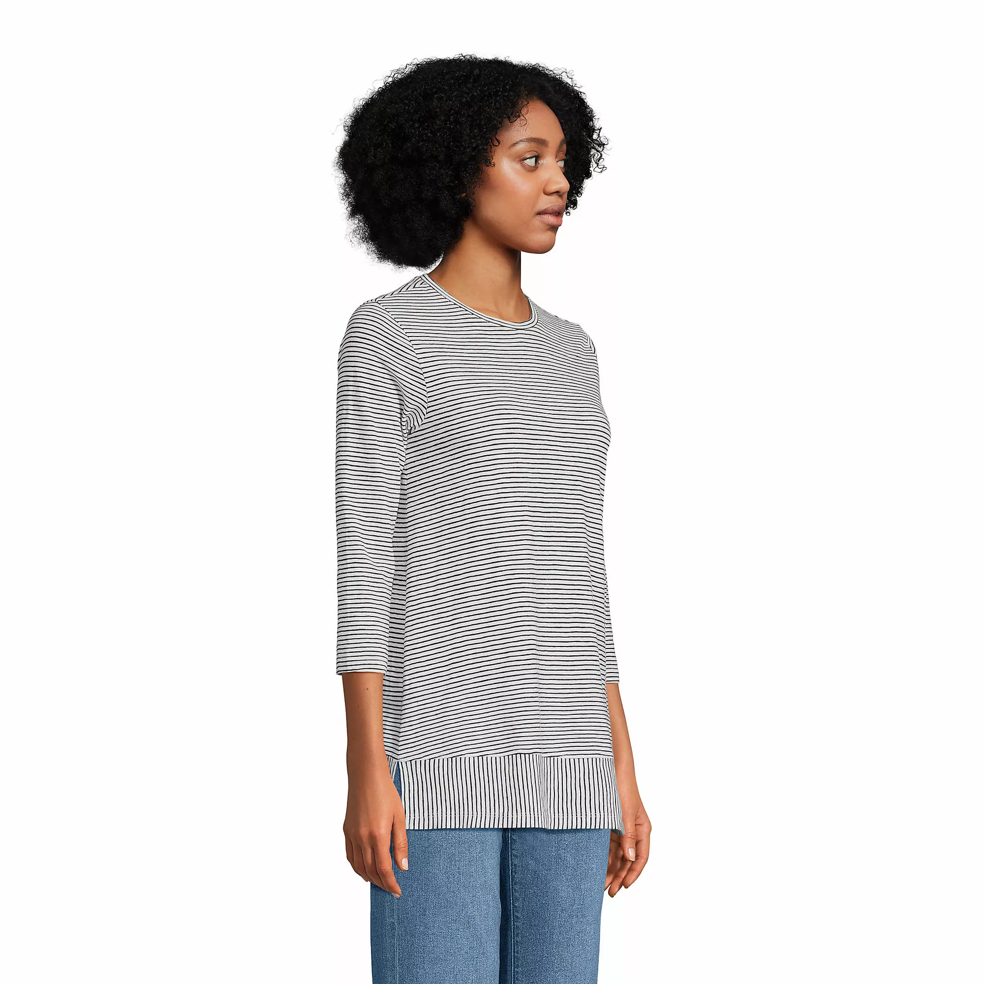 Lands' End Women's 3/4 Sleeve Slub Jersey Swing Tunic - Image 3