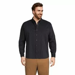 Blake Shelton X Lands' End Men's Big And Tall Traditional Fit Comfort-First Dress Shirt With Coolmax
