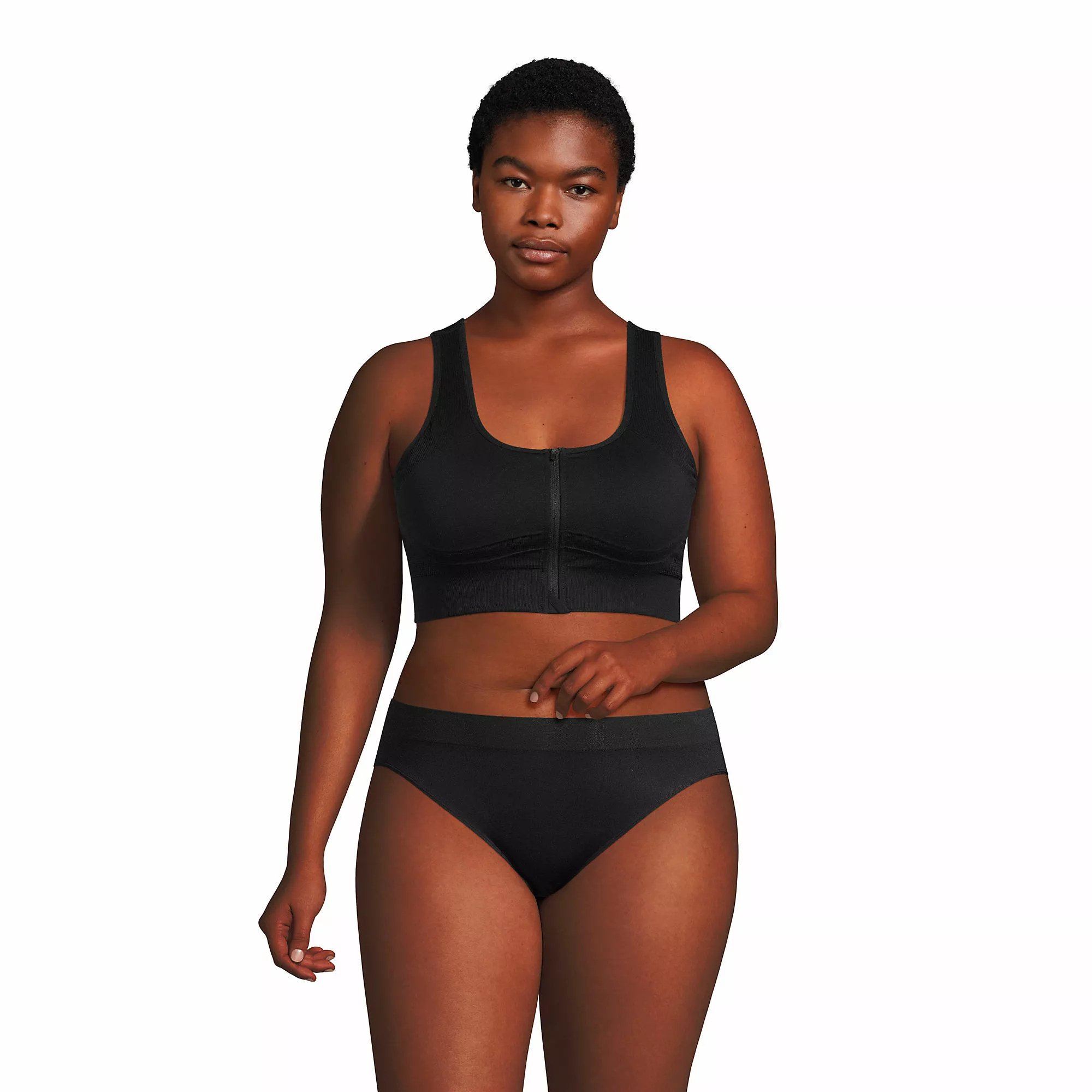 Lands' End Women's Seamless Zip Front Bra