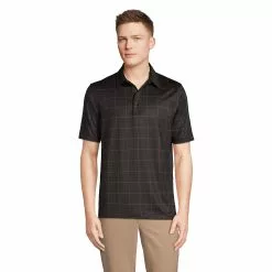 Lands' End Men's Rapid Dry Short Sleeve Print Polo Shirt