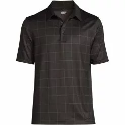 Lands' End Men's Big Rapid Dry Short Sleeve Print Polo Shirt